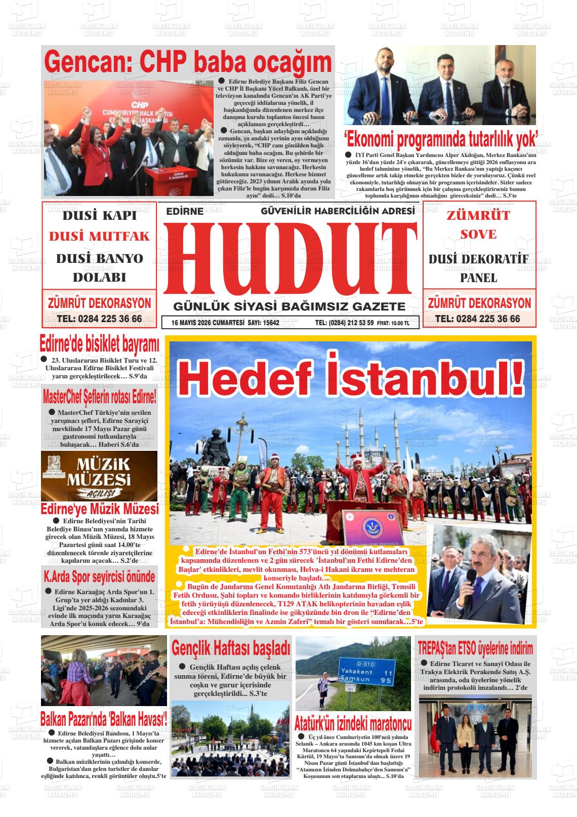 Edirne Hudut 16.05.2026