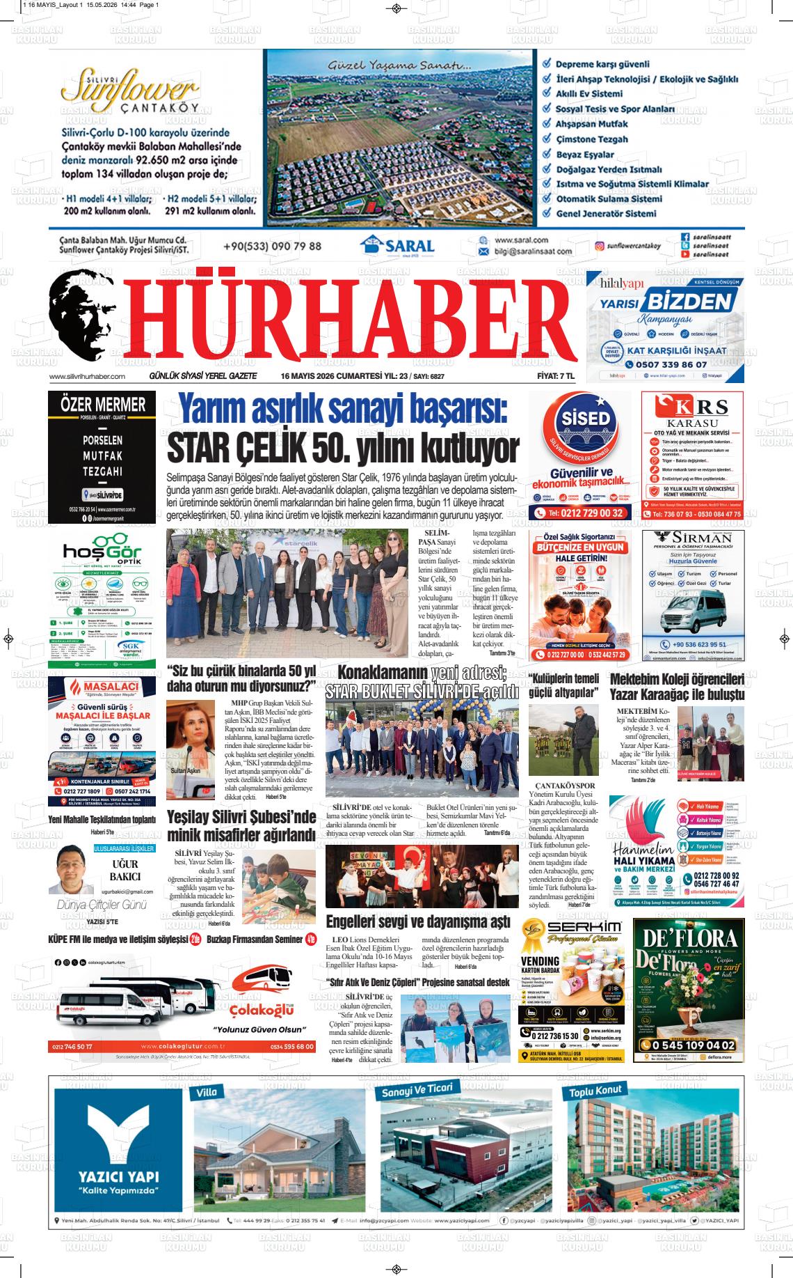 Hür Haber Gazetesi 16.05.2026