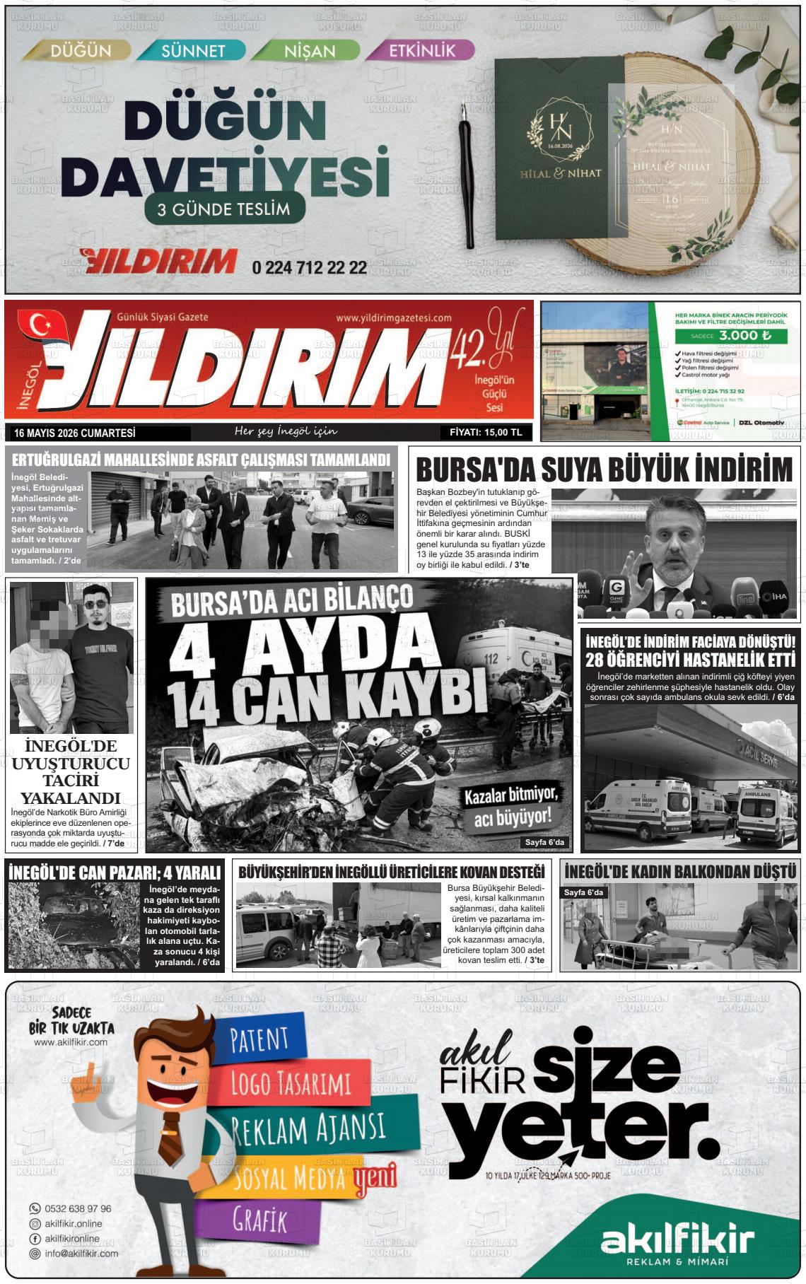 Bursa Inegolyildirim 16.05.2026