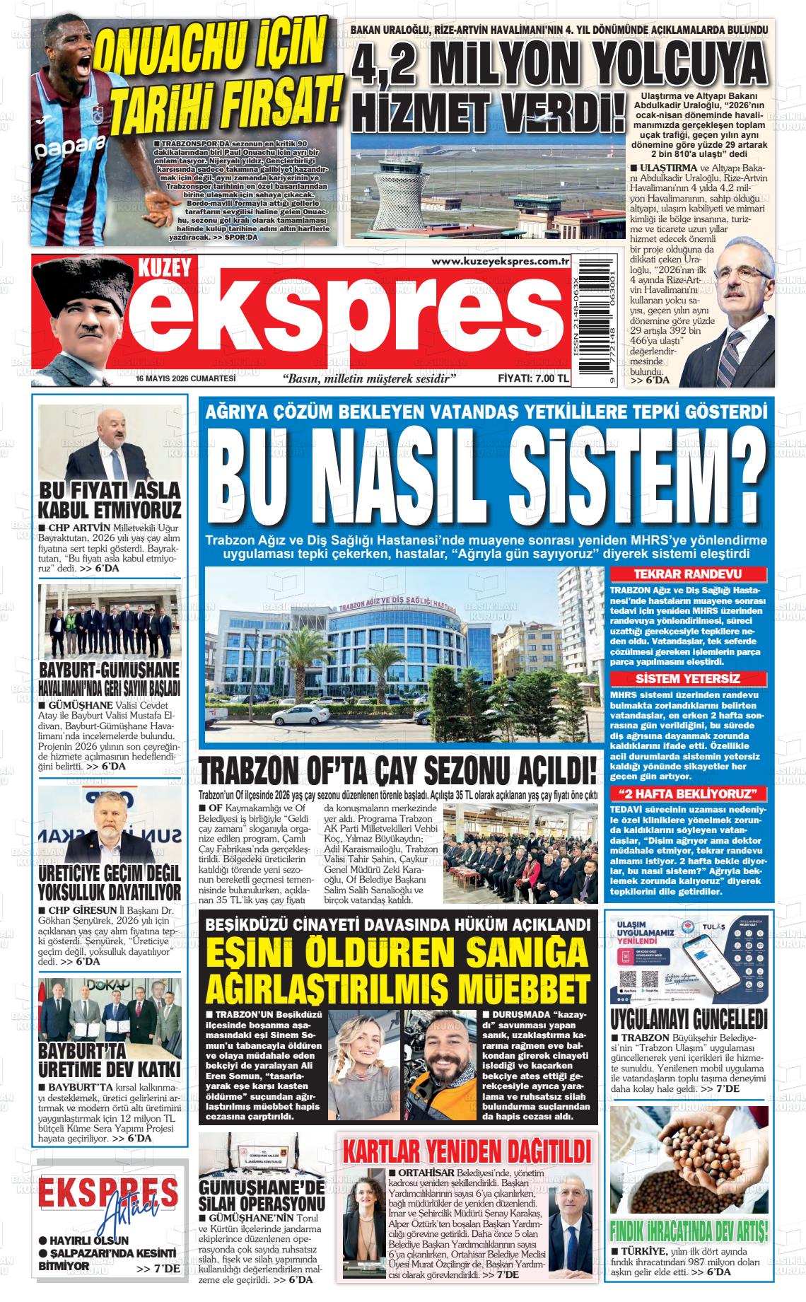 Trabzon Kuzeyekspres 16.05.2026