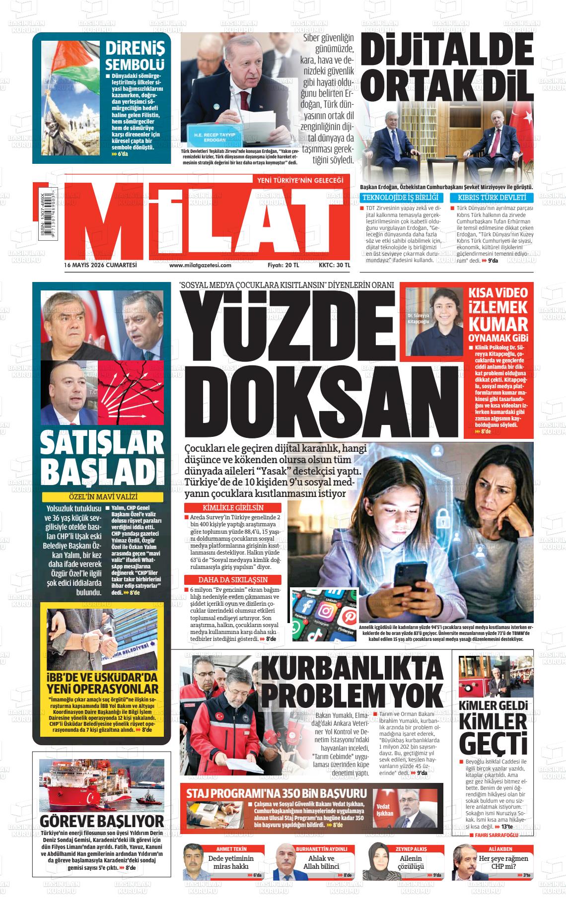 Milat Gazetesi 16.05.2026
