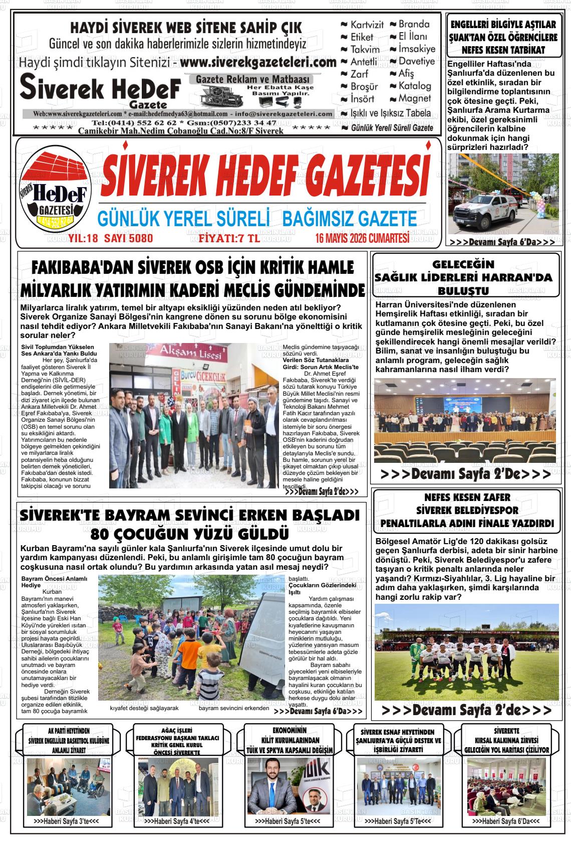 Sanliurfa Siverekhedef 16.05.2026