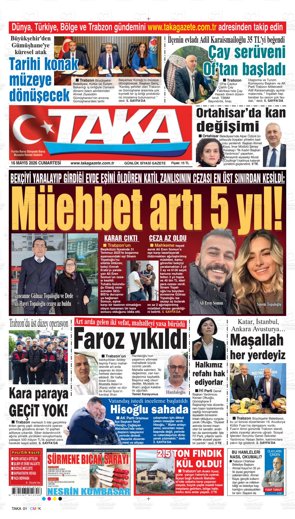 Trabzon Taka 16.05.2026
