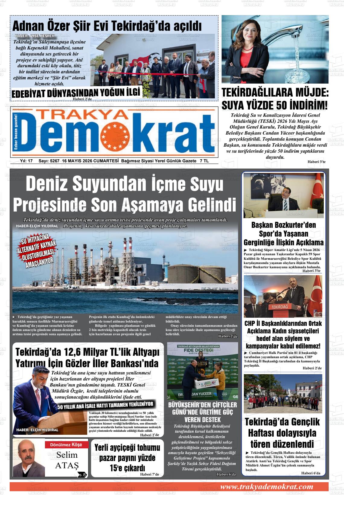 Tekirdag Trakyademokrat 16.05.2026
