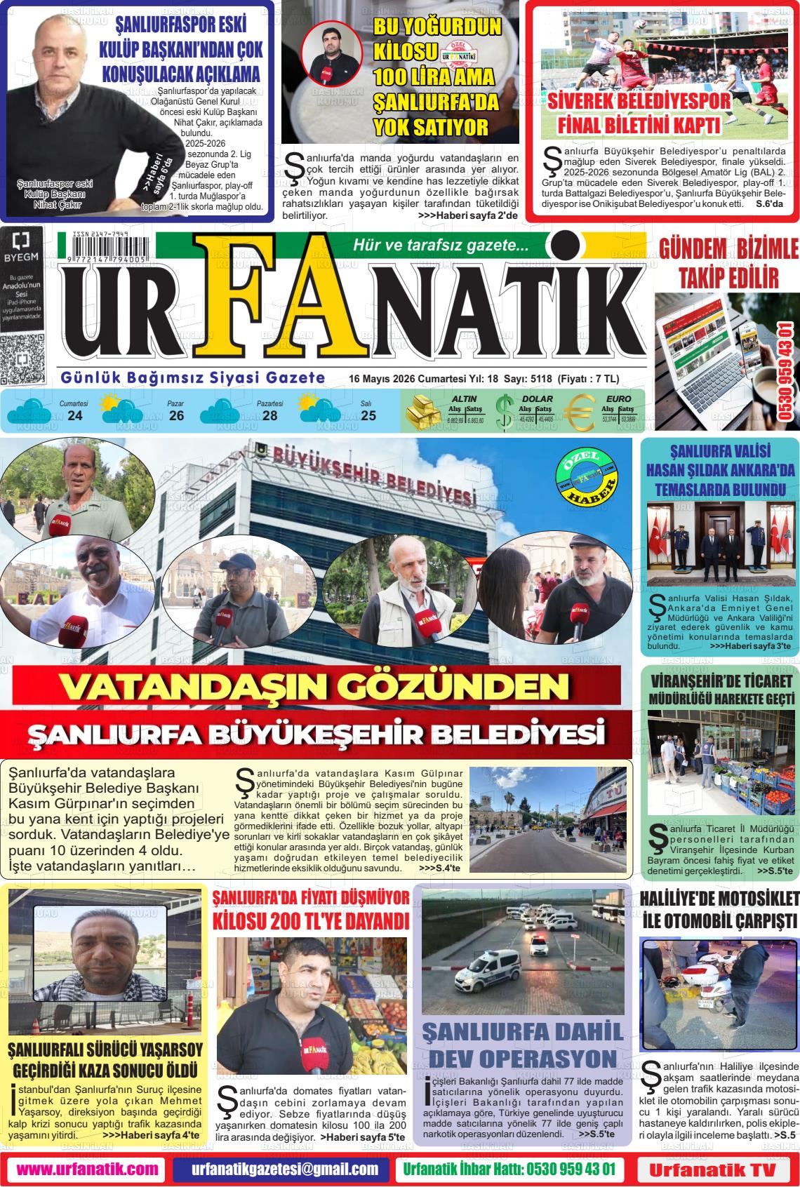 Sanliurfa Urfanatik 16.05.2026