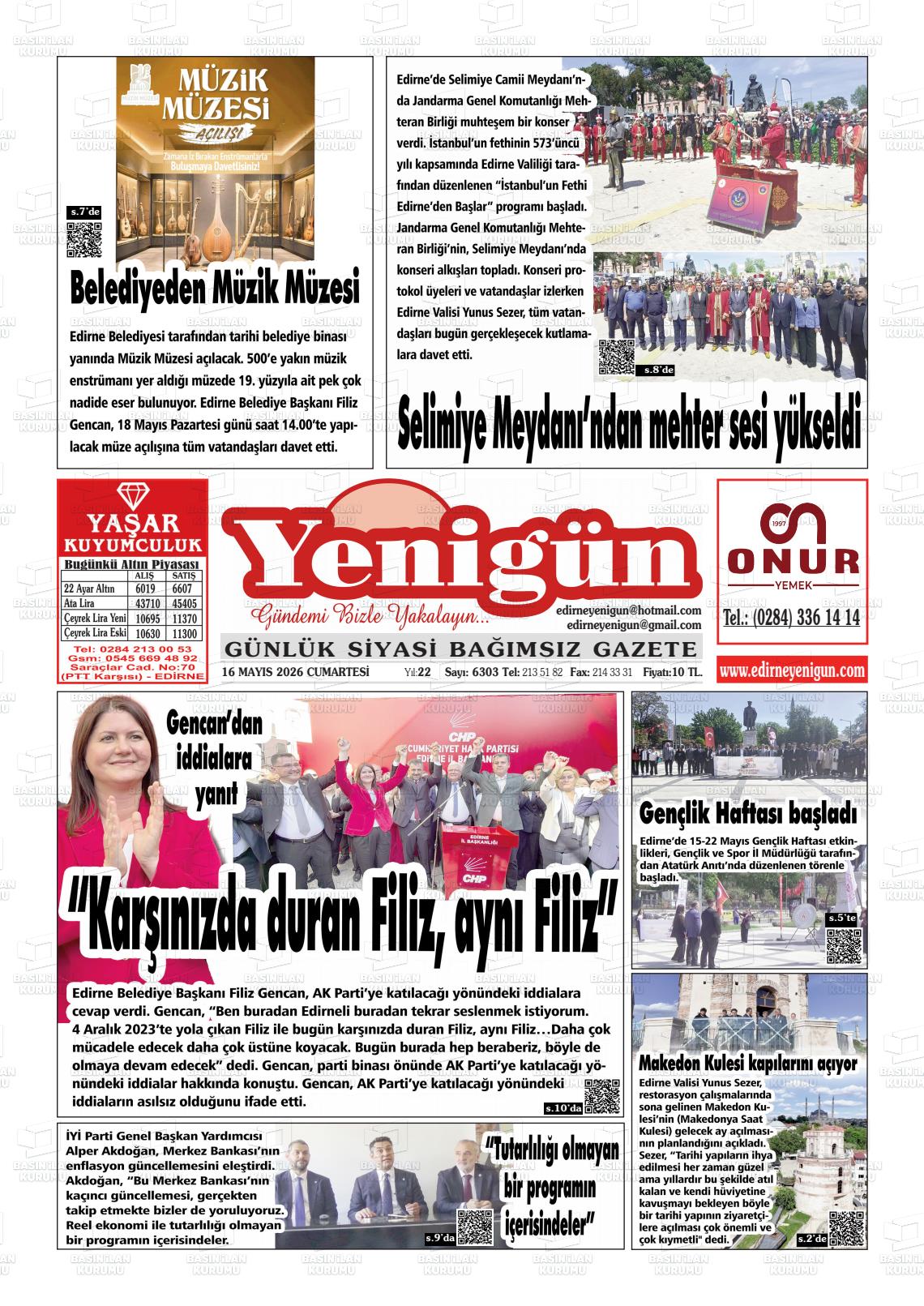 Izmir Yenigun 16.05.2026