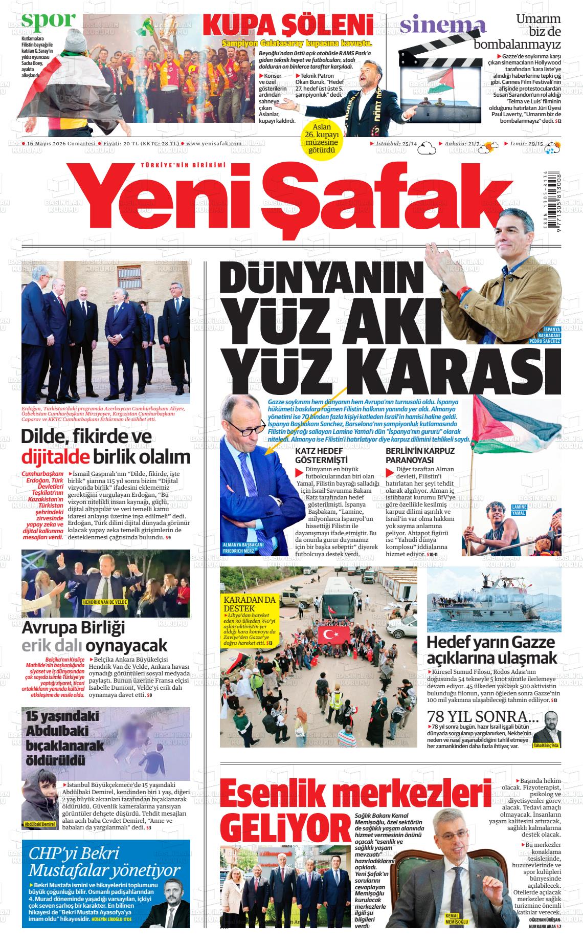 Yeni Şafak Gazetesi 16.05.2026
