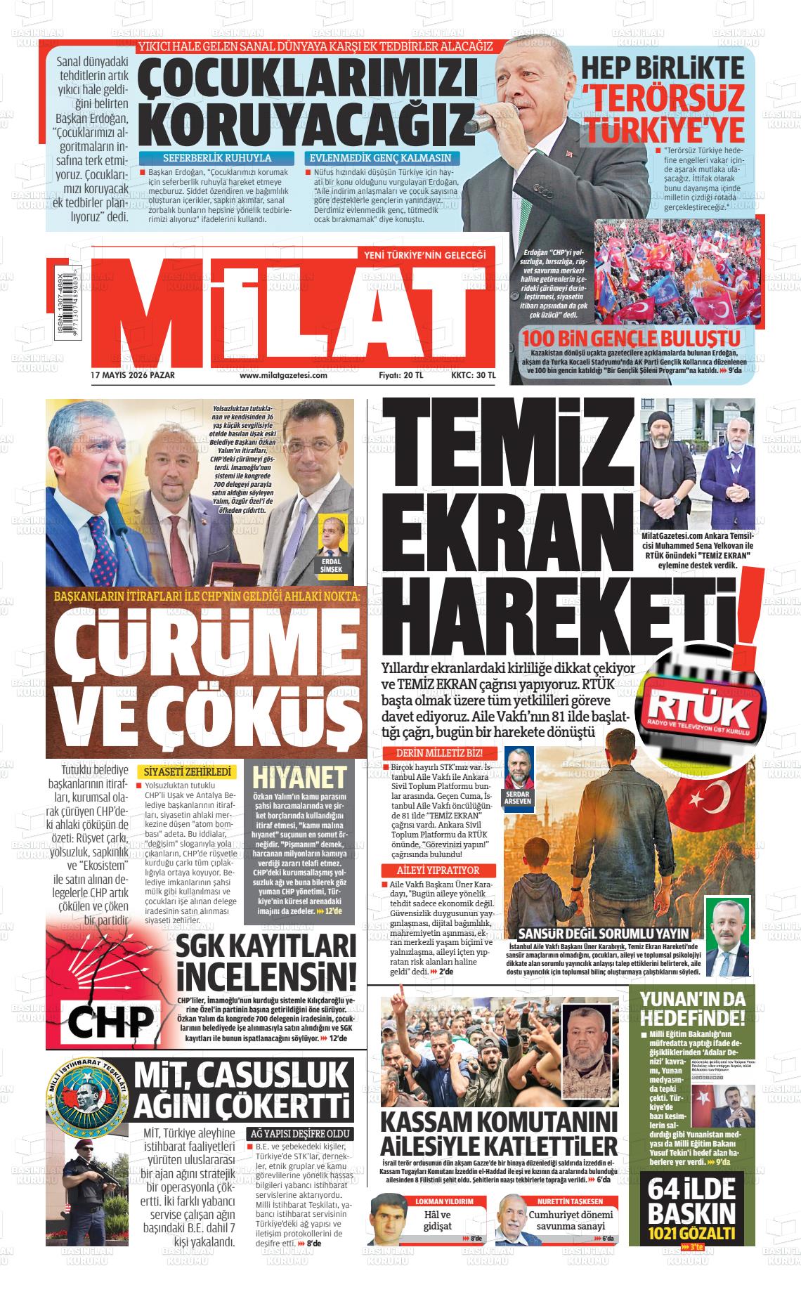 Milat Gazetesi 17.05.2026