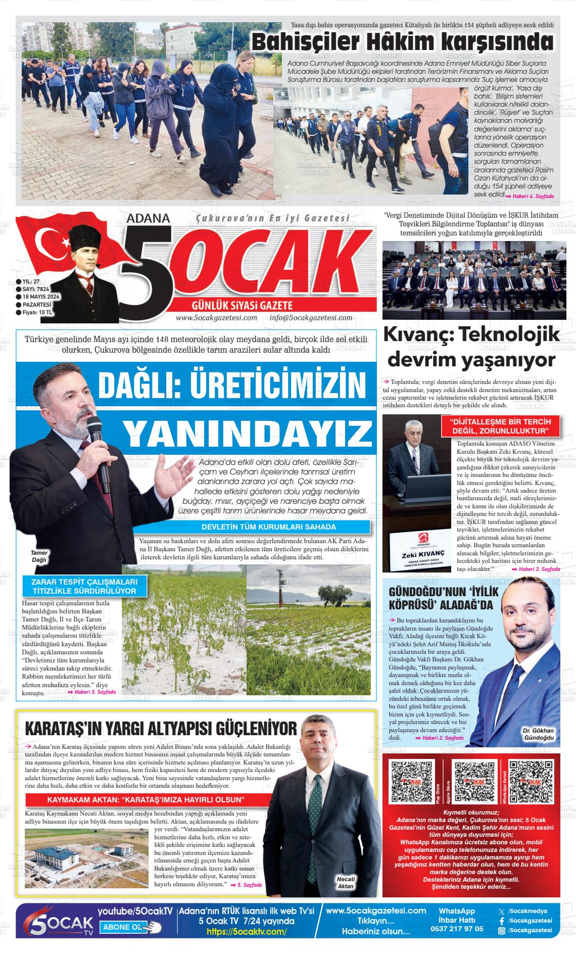 Adana 5 Ocak 18.05.2026
