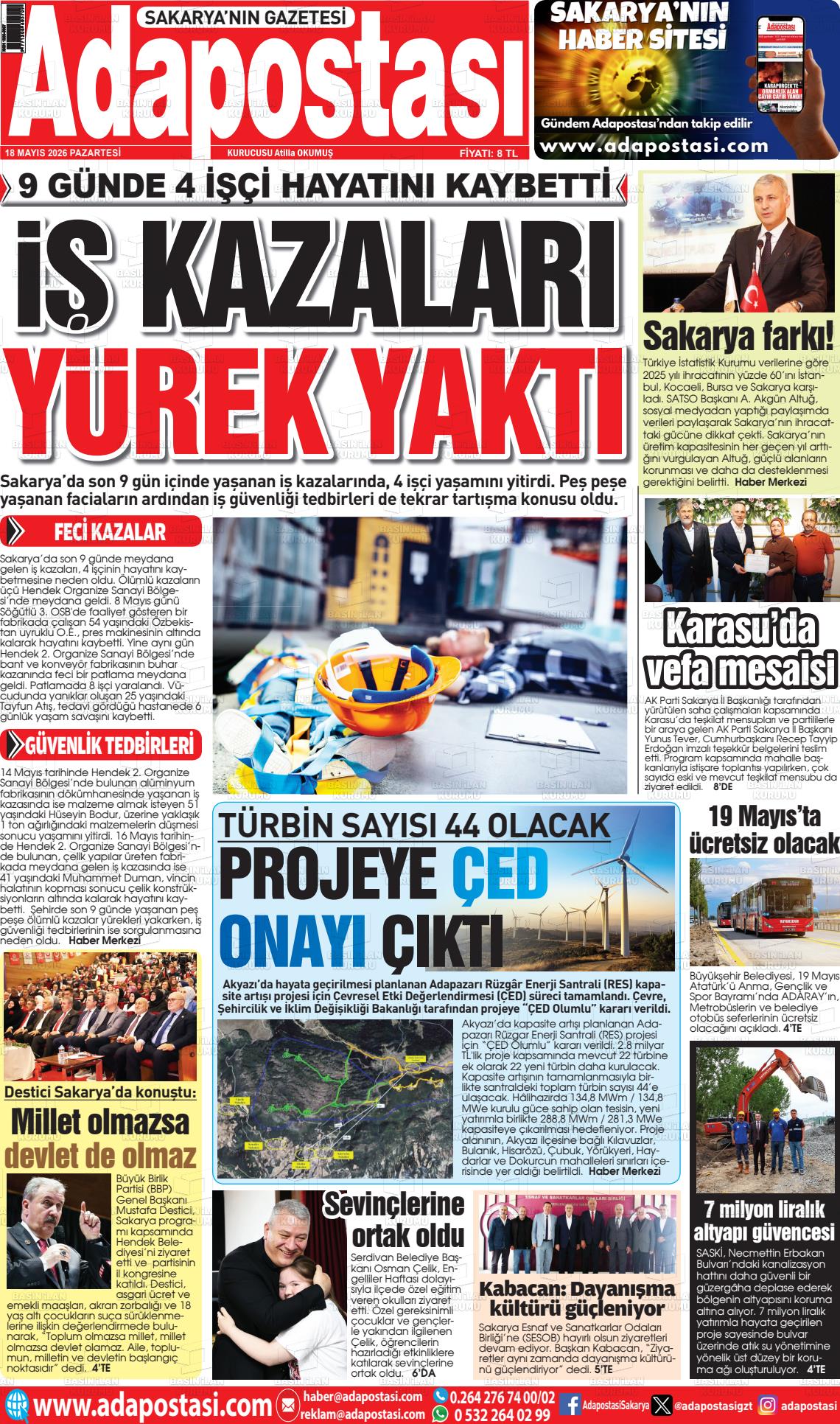 Sakarya Adapostasi 18.05.2026