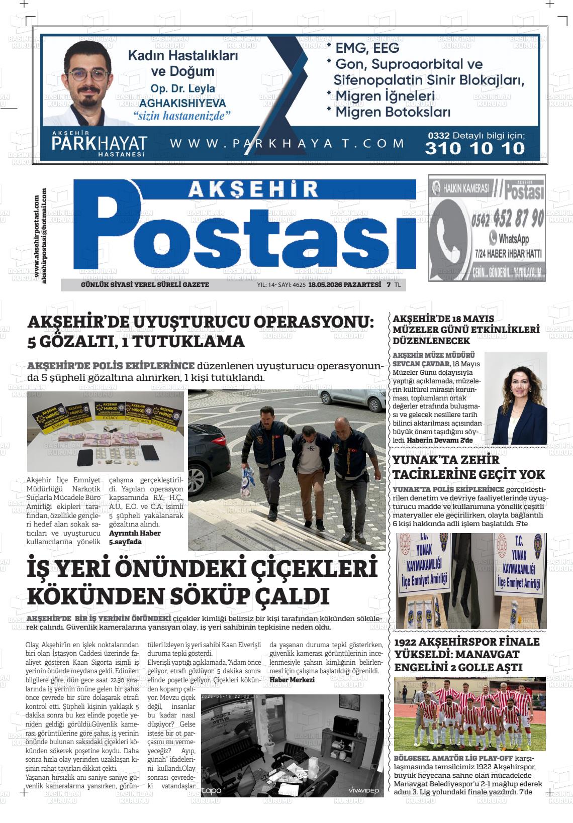 Konya Aksehirpostasi 18.05.2026