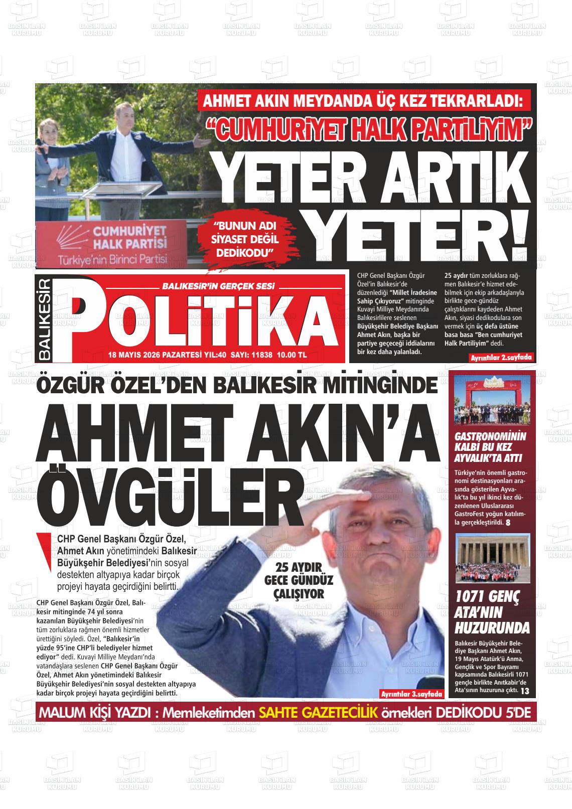 Balikesir Politika 18.05.2026