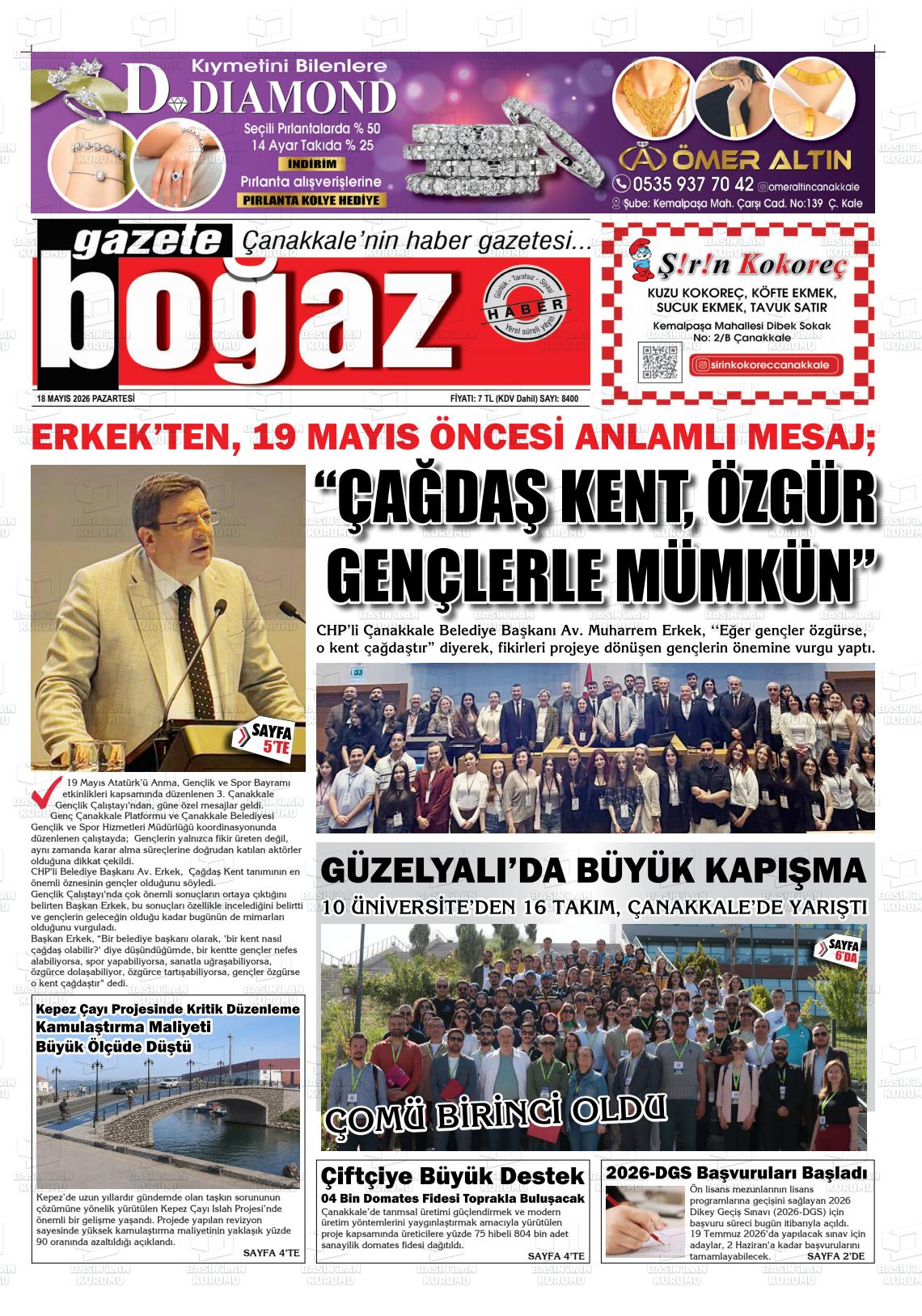 Canakkale Bogaz 18.05.2026