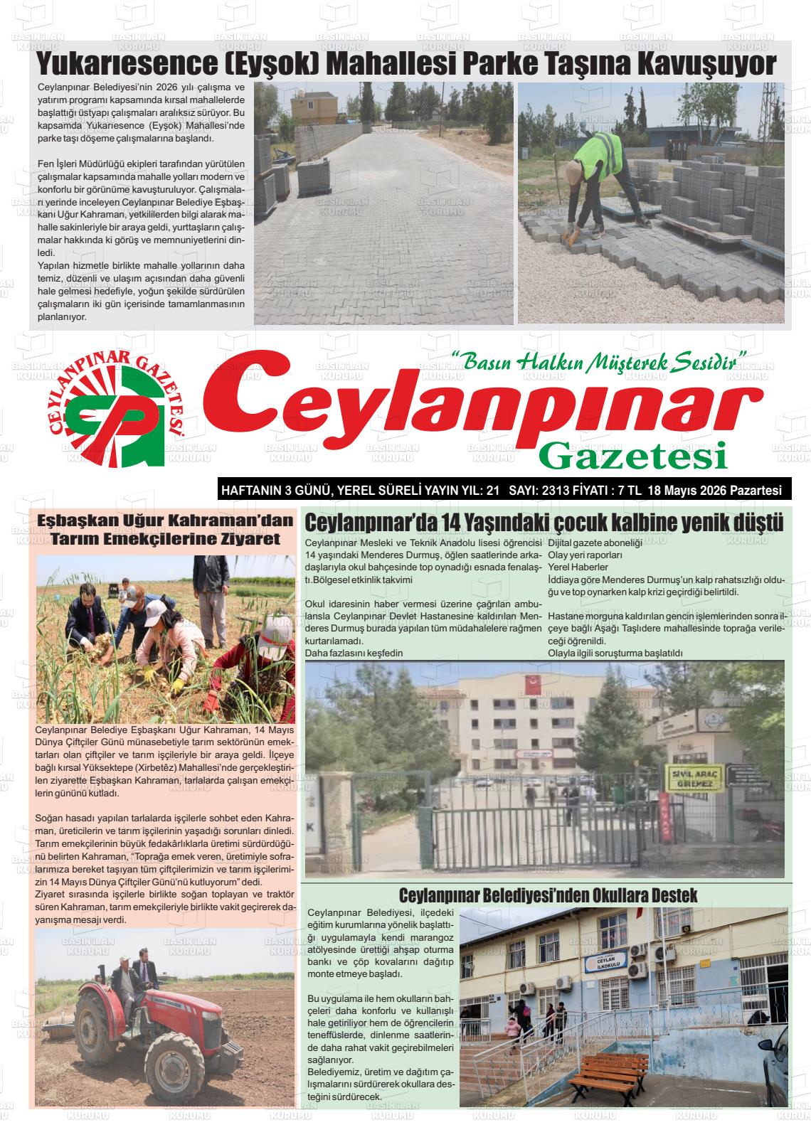 Sanliurfa Ceylanpinar 18.05.2026