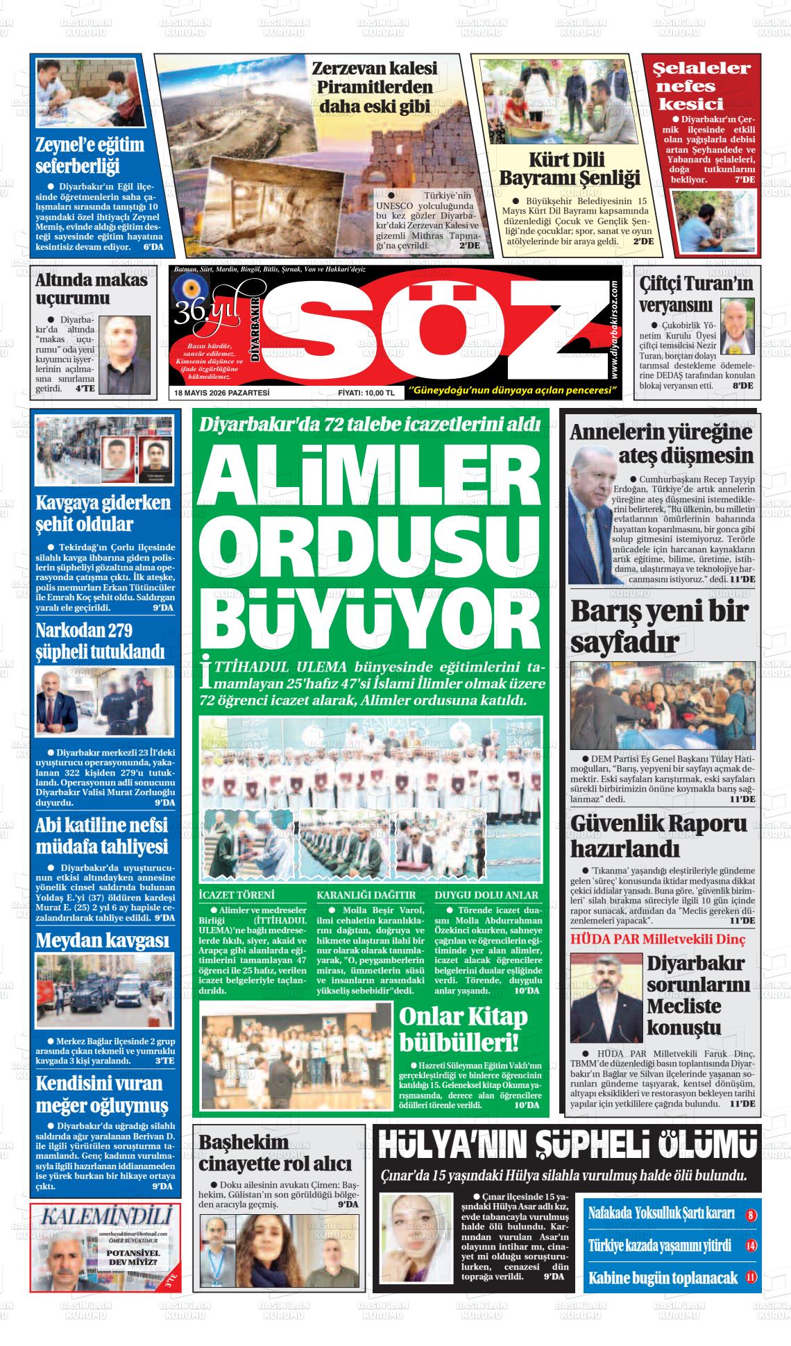 Diyarbakir Soz 18.05.2026