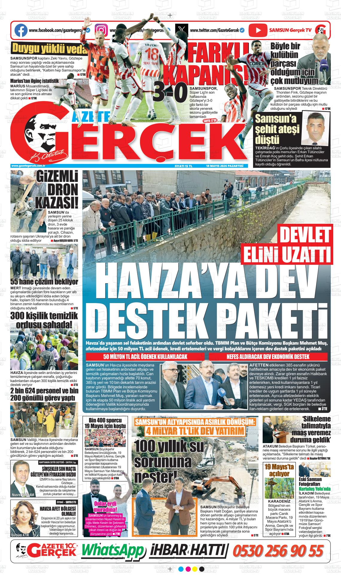 Samsun Gazetegercek 18.05.2026