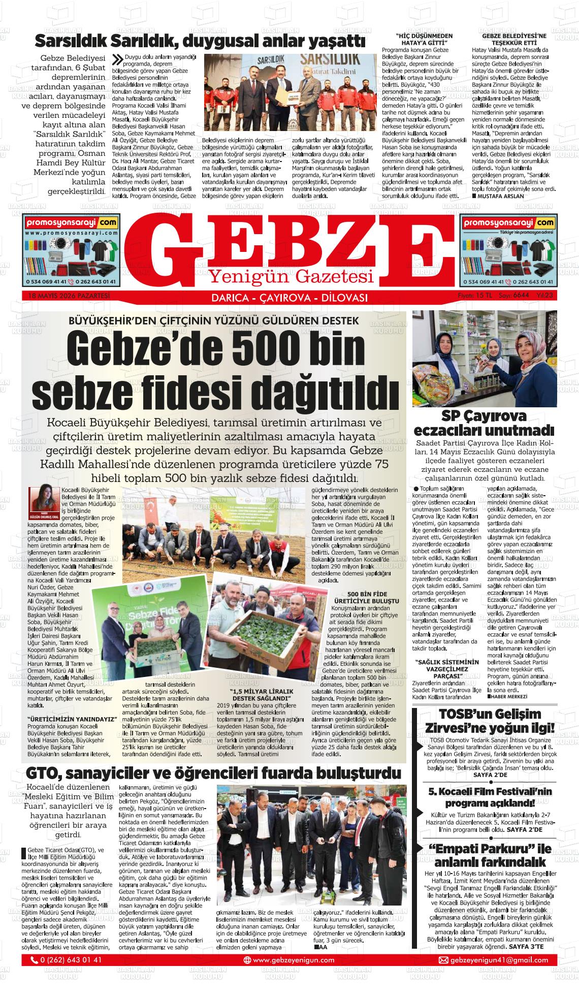 Kocaeli Gebzeyenigun 18.05.2026