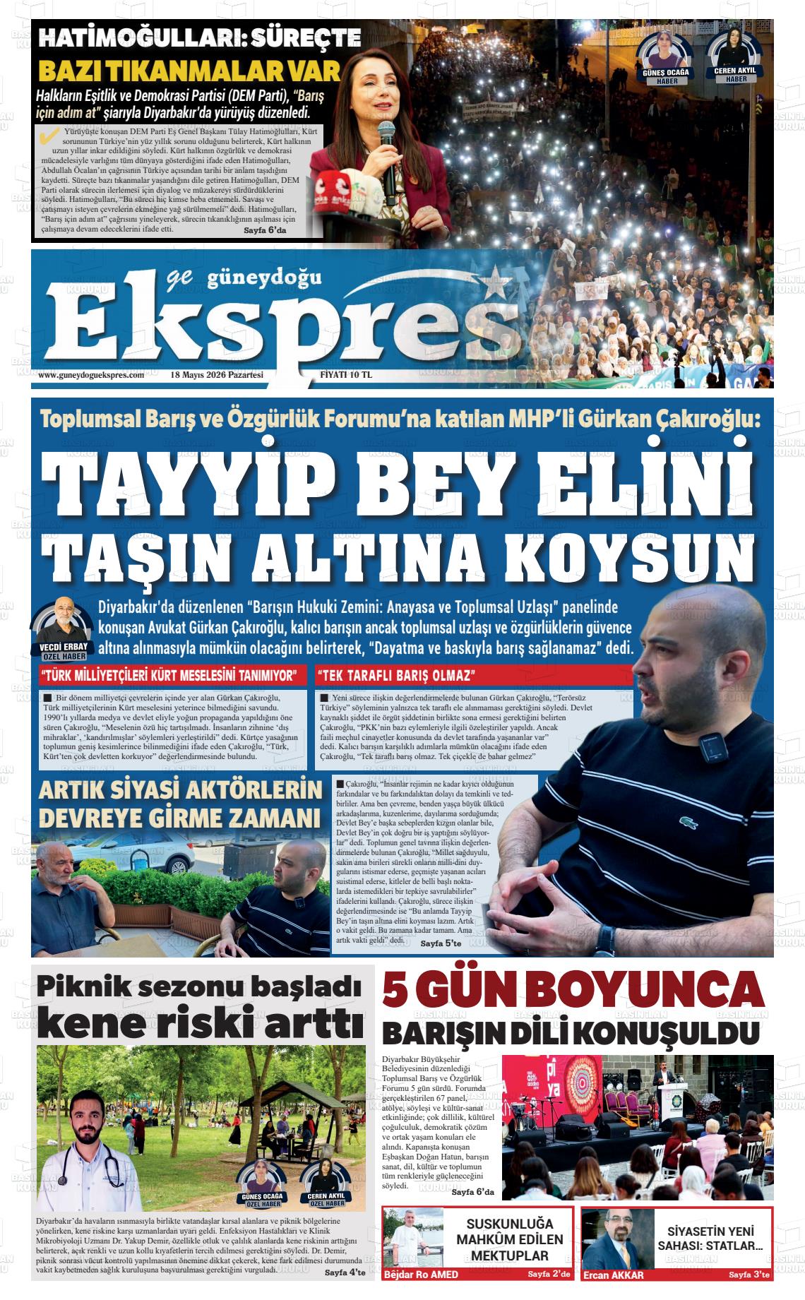 Diyarbakir Geguneydoguekspres 18.05.2026