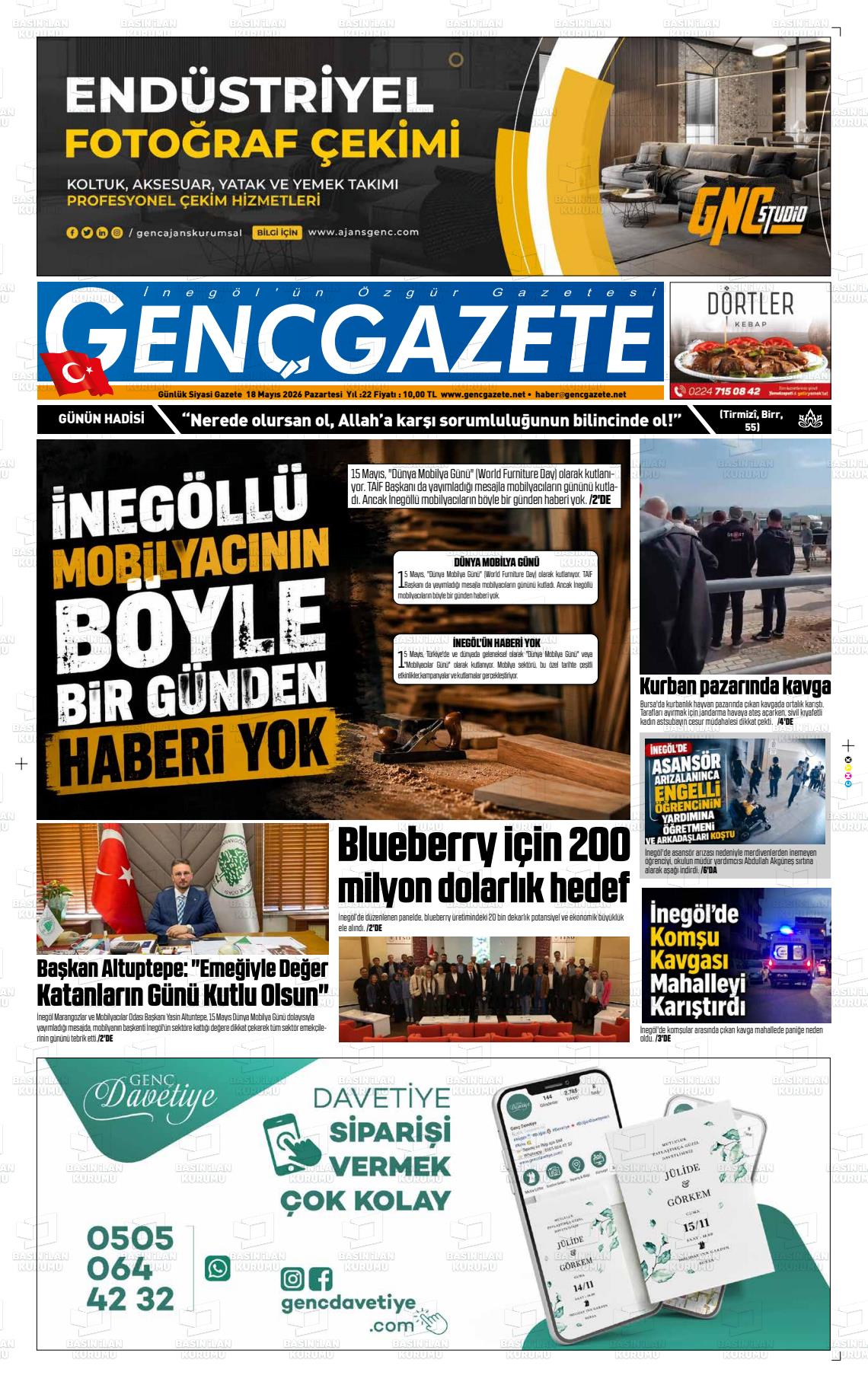 Bursa Gencgazete 18.05.2026