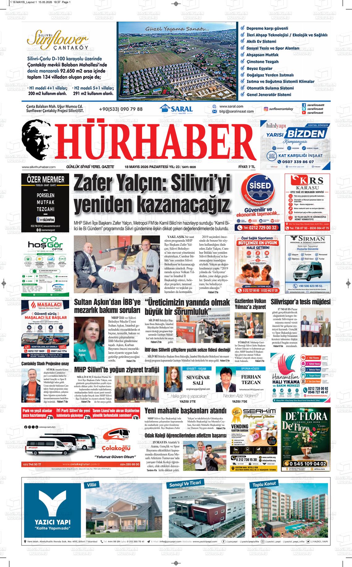 Hür Haber Gazetesi 18.05.2026