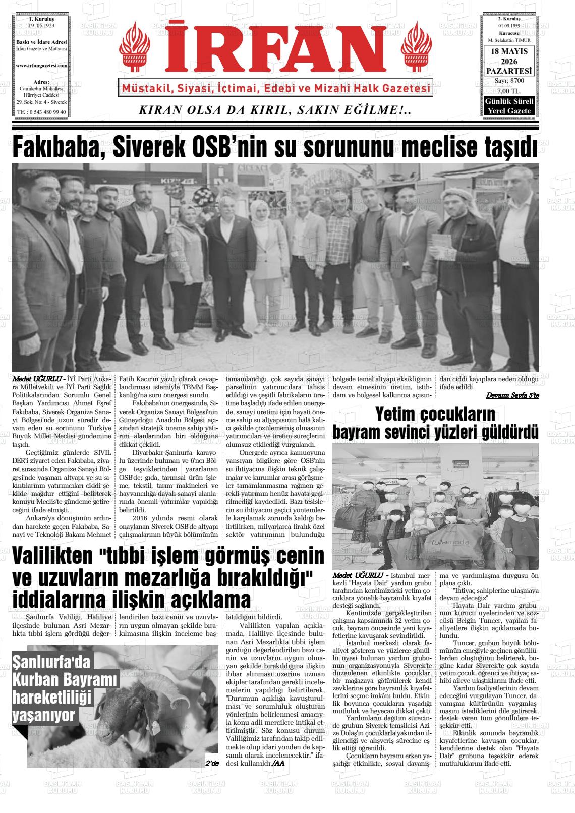 Sanliurfa Irfan 18.05.2026