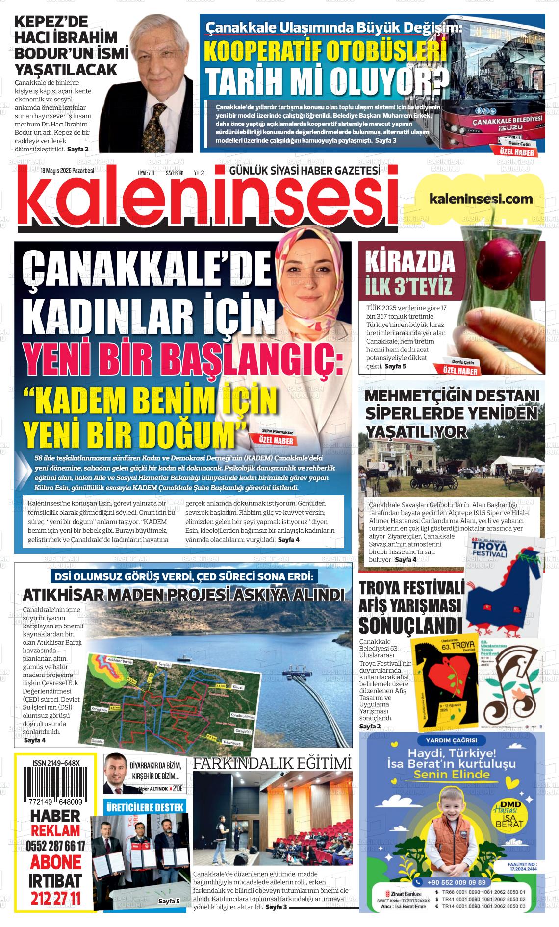 Canakkale Kaleninsesi 18.05.2026