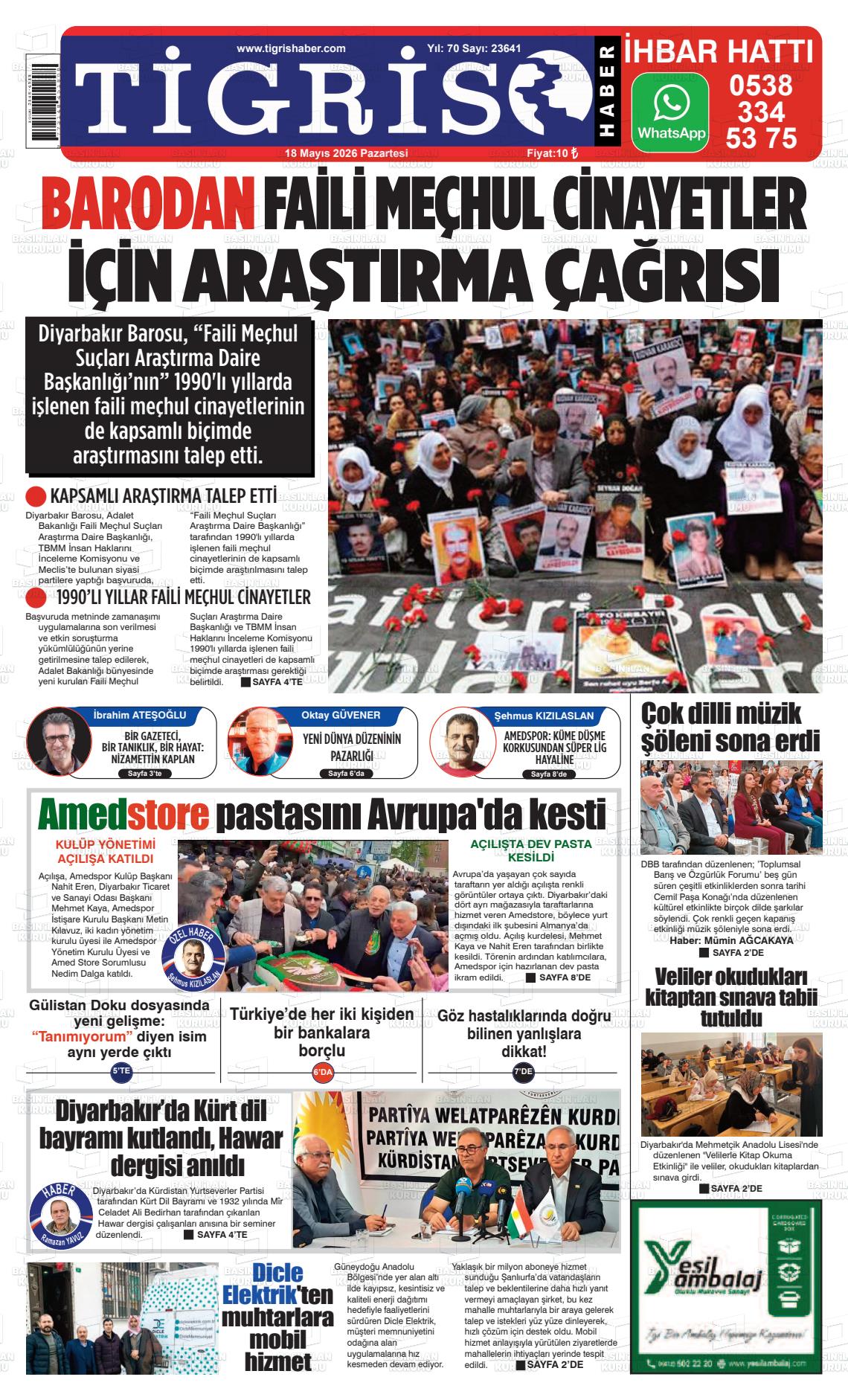 Diyarbakir Tirgis 18.05.2026
