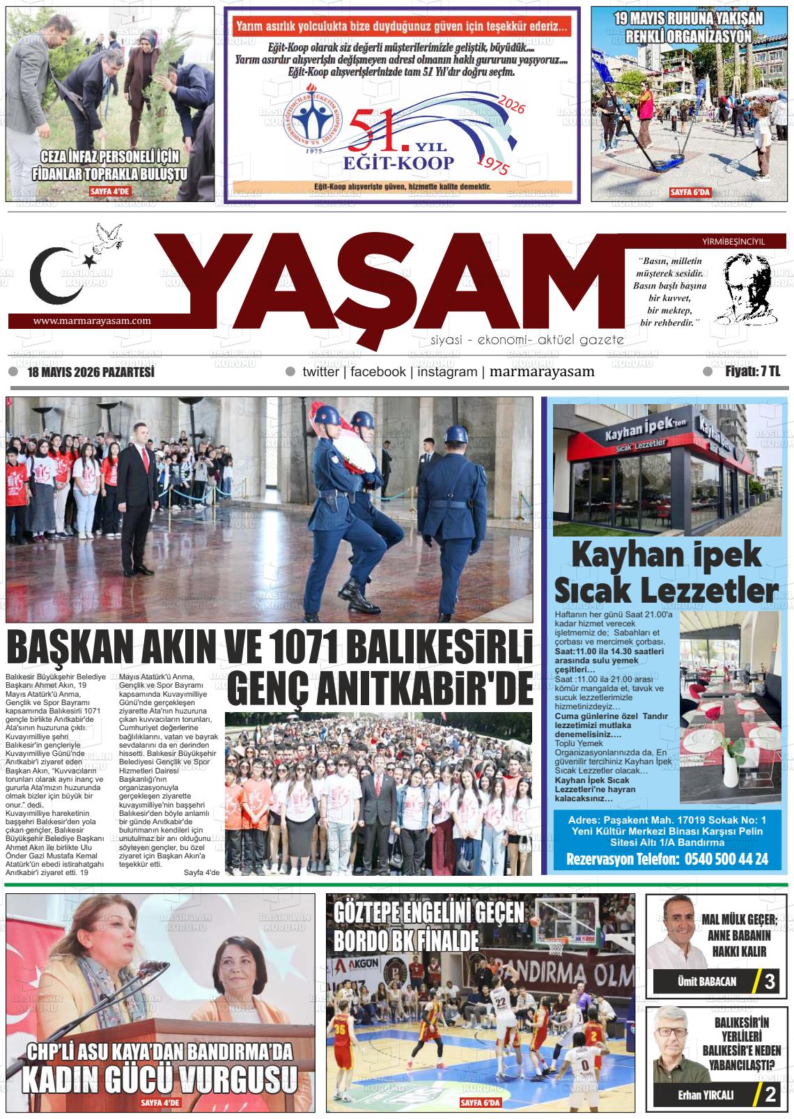 Canakkale Yasam 18.05.2026
