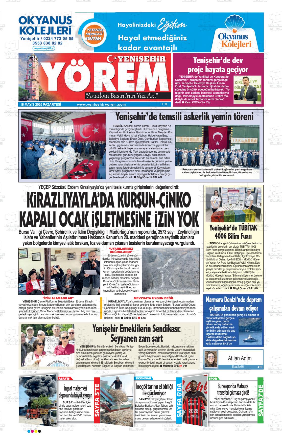 Bursa Yenisehiryorem 18.05.2026