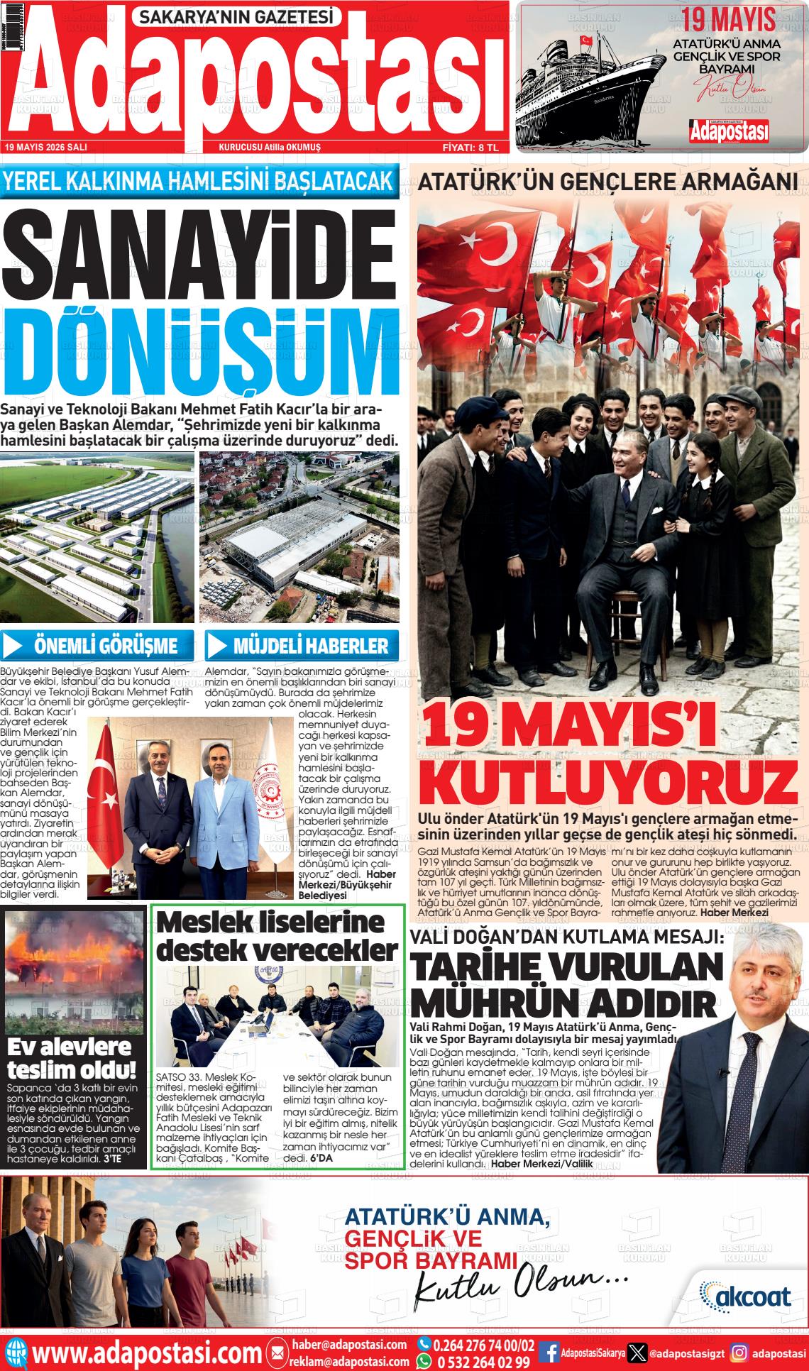 Sakarya Adapostasi 19.05.2026
