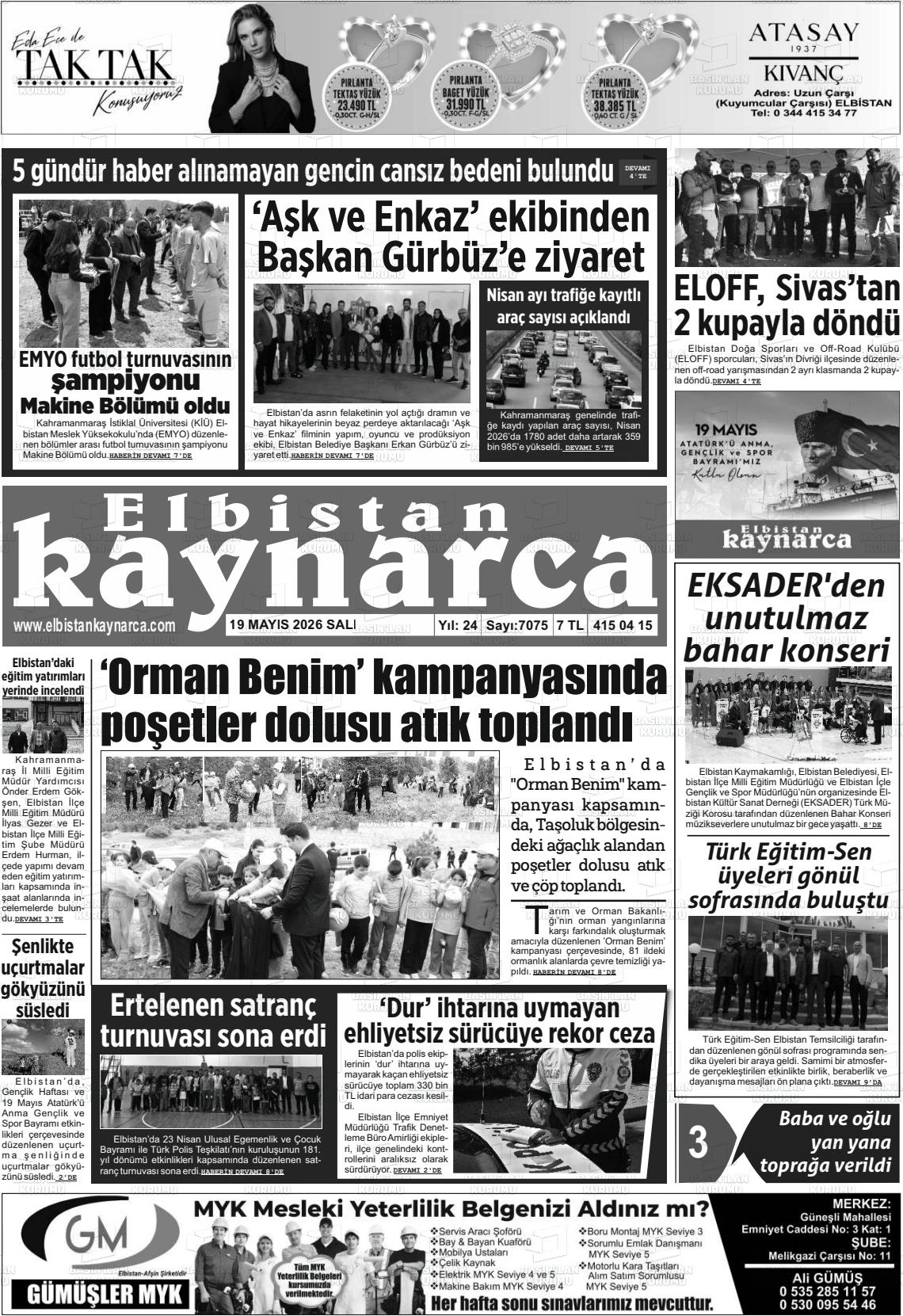 Kahramanmaras Elbistankaynarca 19.05.2026