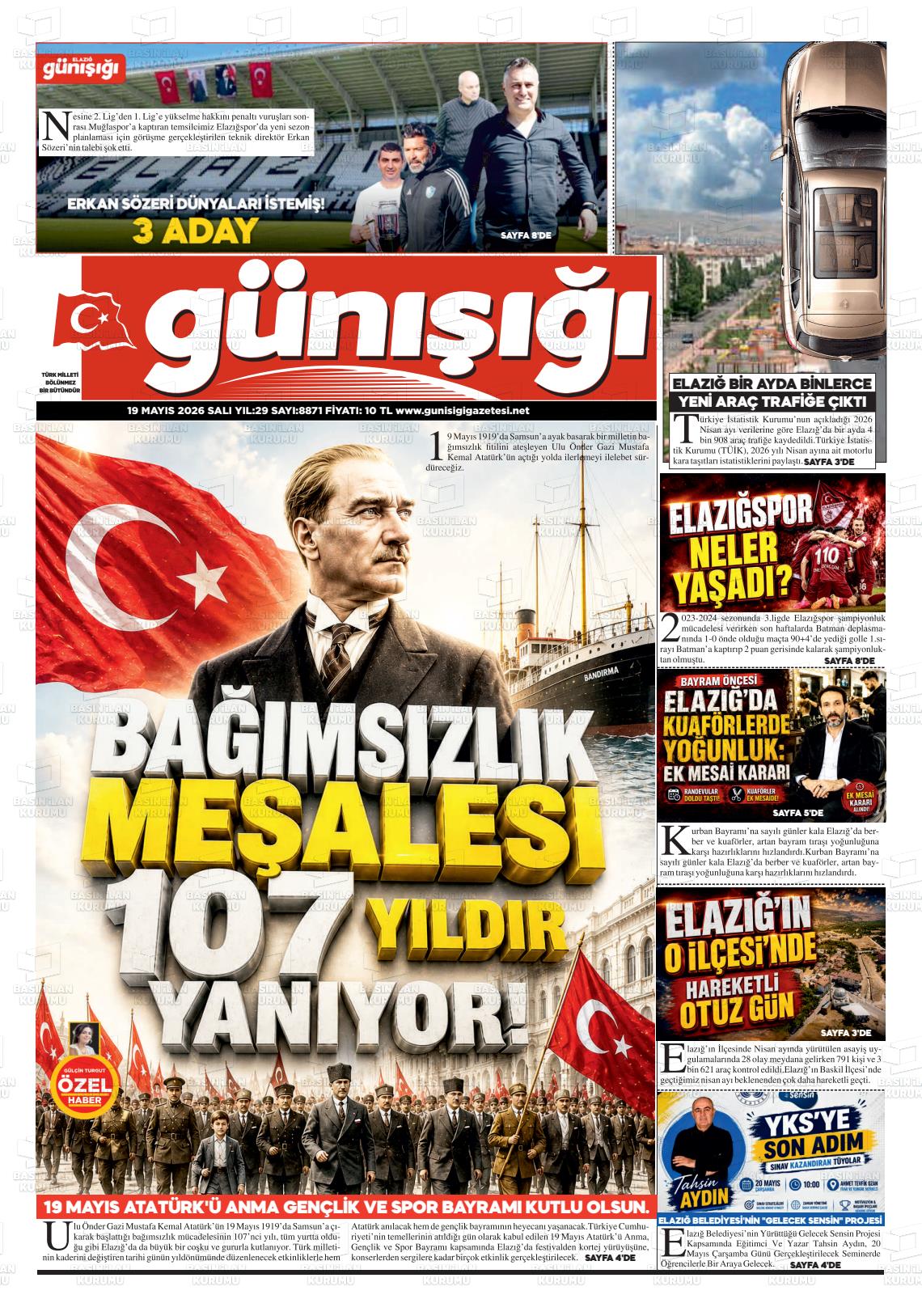 Elazig Gunisigi 19.05.2026