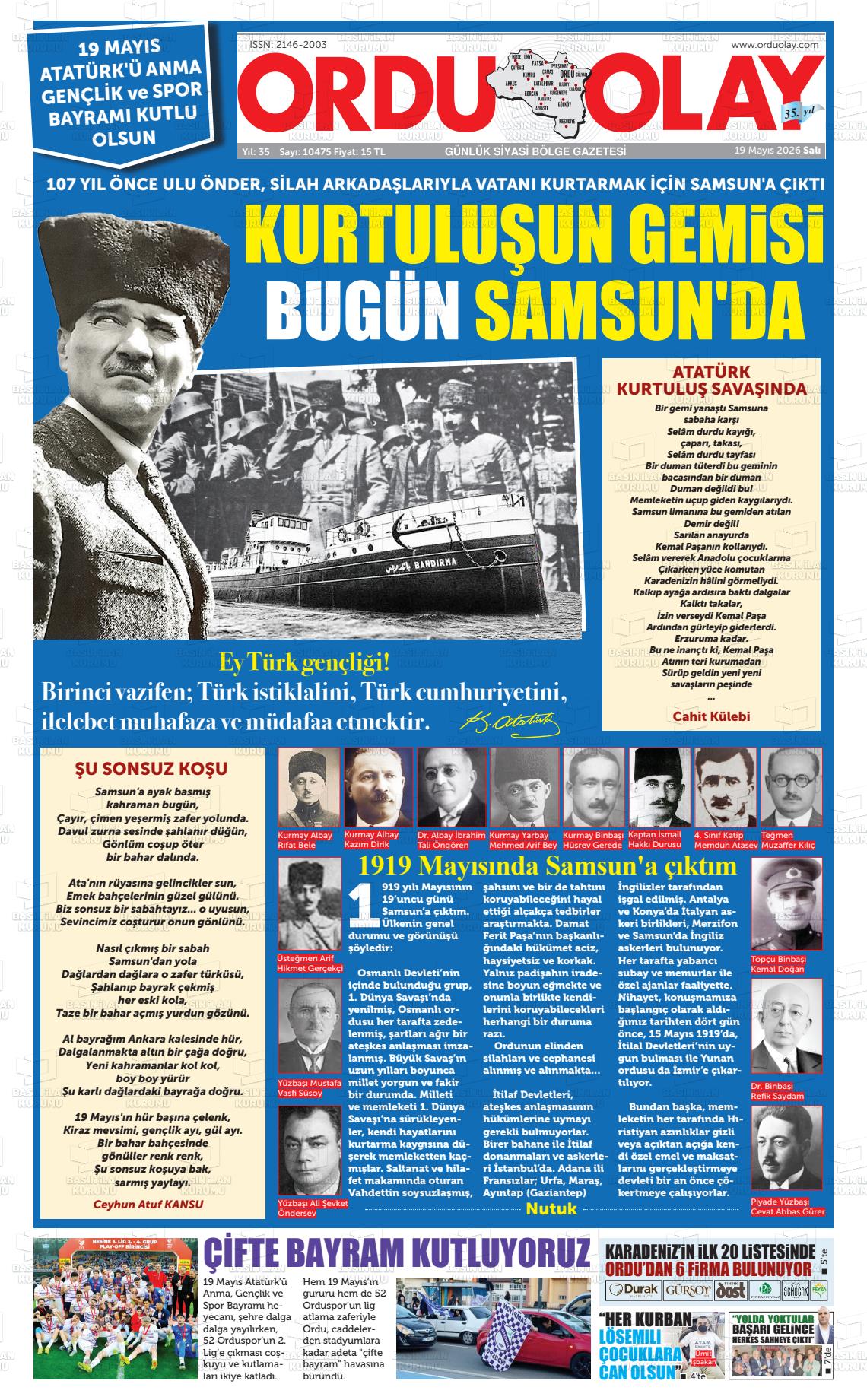 Ordu Olay 19.05.2026