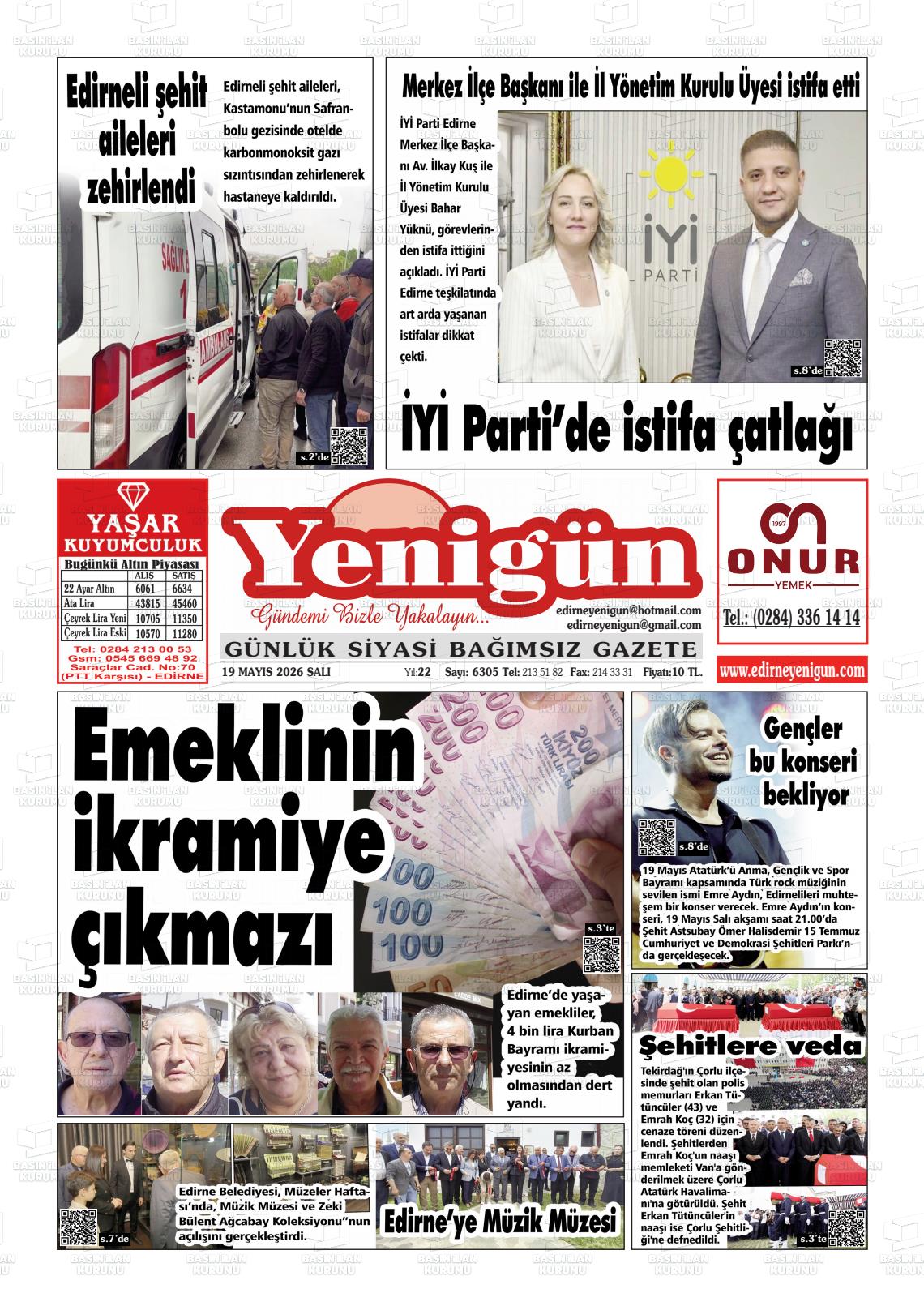 Izmir Yenigun 19.05.2026