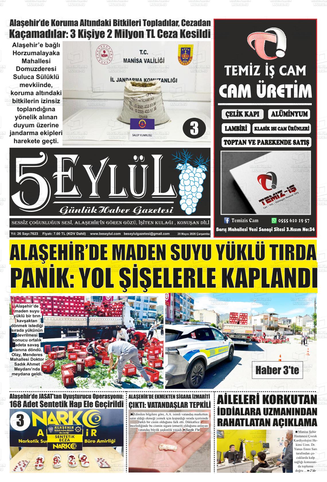 Manisa Alasehir 5 Eylul 20.05.2026