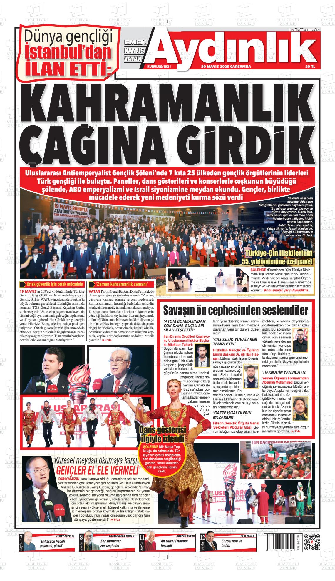 Istanbul Aydinlikvatanemeknamus 20.05.2026