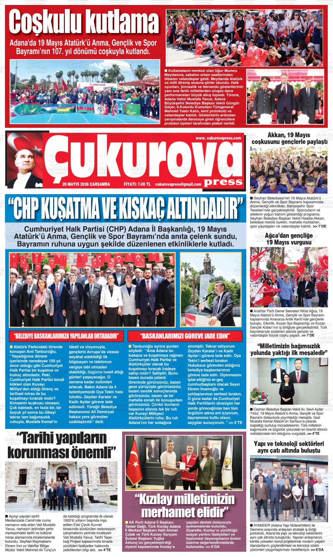 Adana Cukurovapress 20.05.2026
