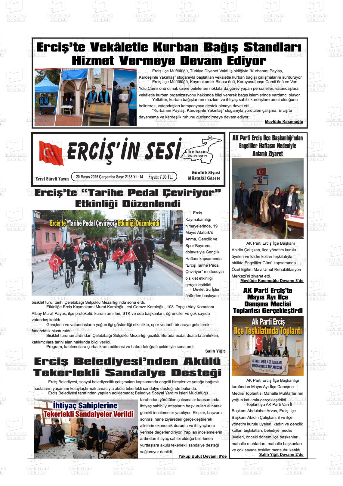 Van Ercisinsesi 20.05.2026