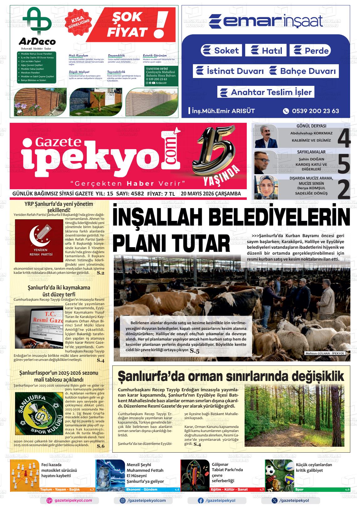 Sanliurfa Gazeteipekyol 20.05.2026