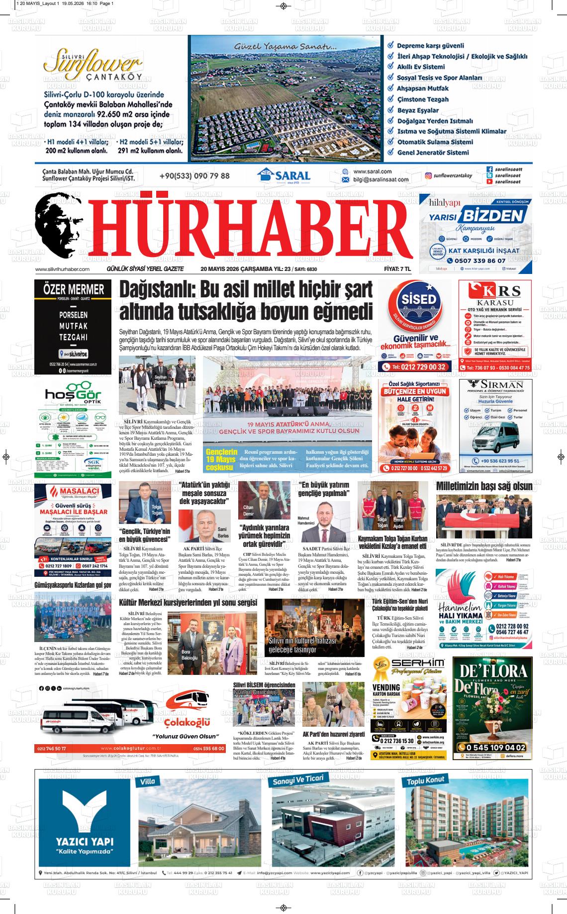 Hür Haber Gazetesi 20.05.2026