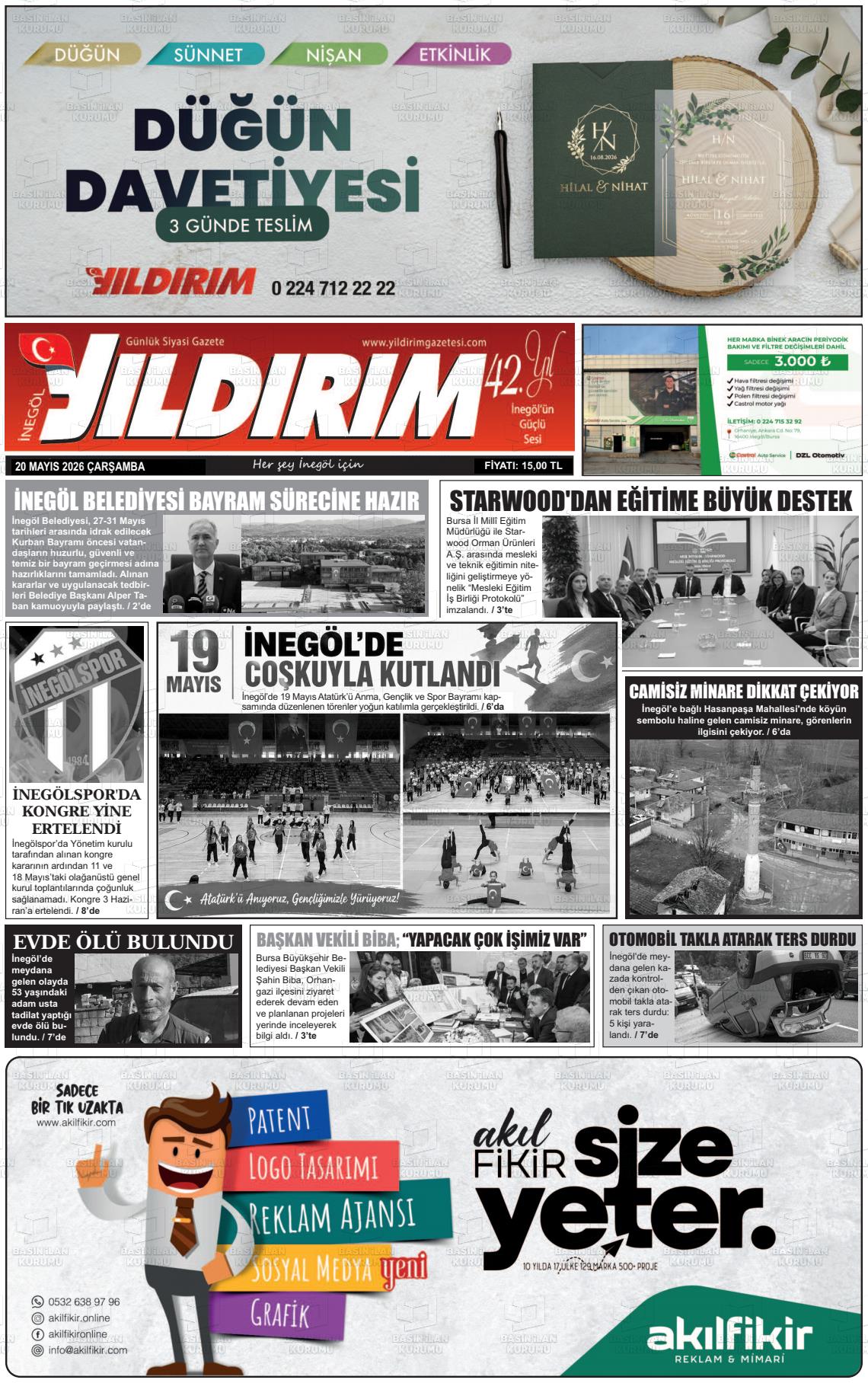 Bursa Inegolyildirim 20.05.2026