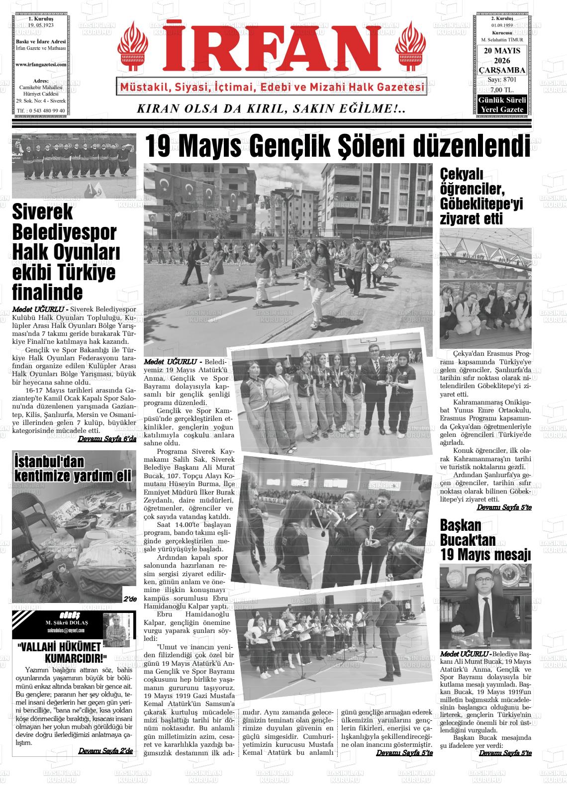 Sanliurfa Irfan 20.05.2026