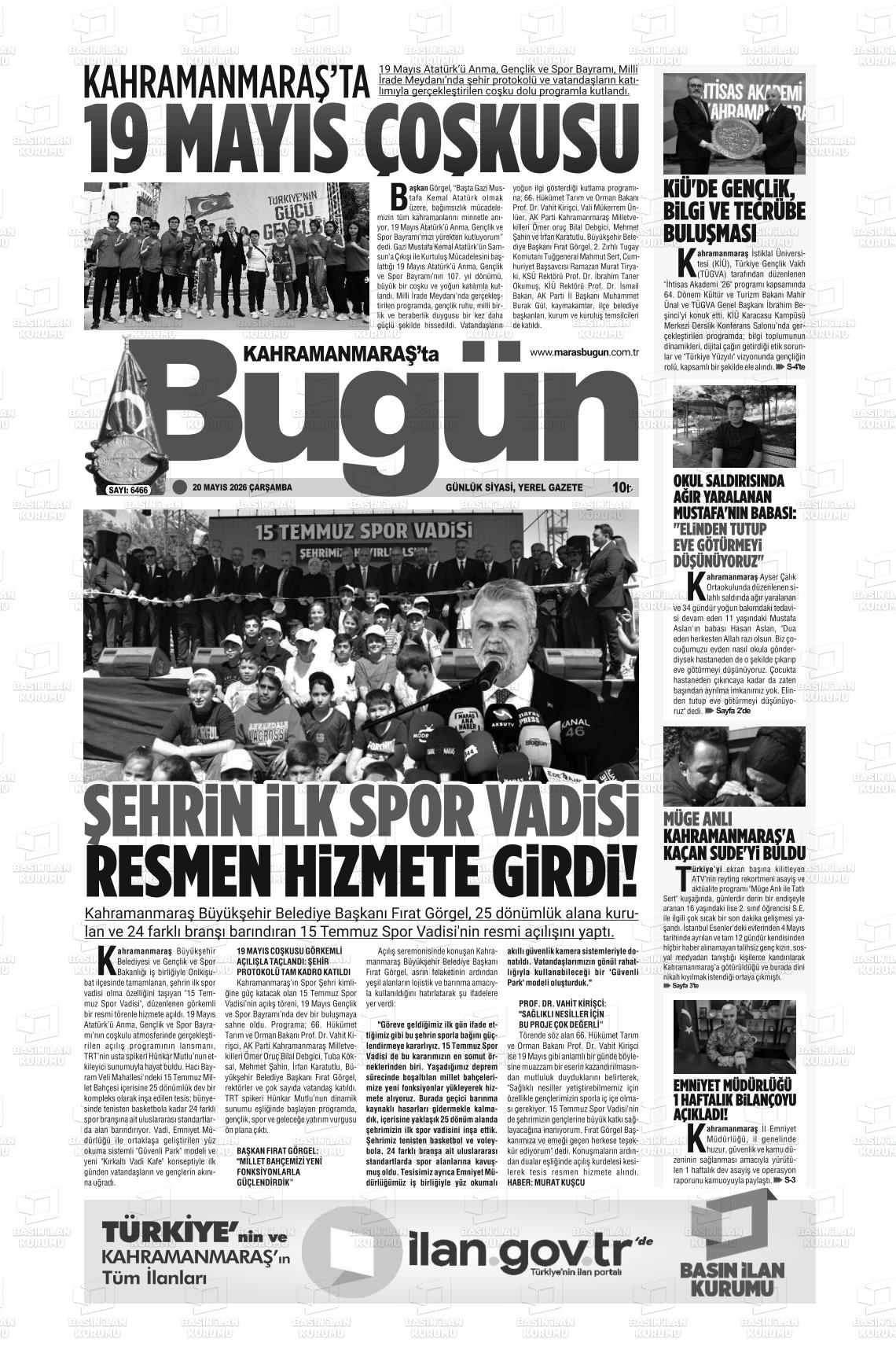 Kahramanmaras Tabugun 20.05.2026