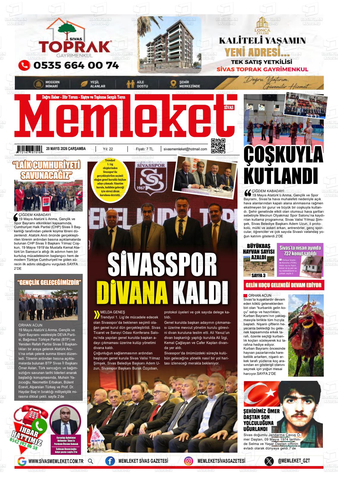 Sivas Memleket 20.05.2026