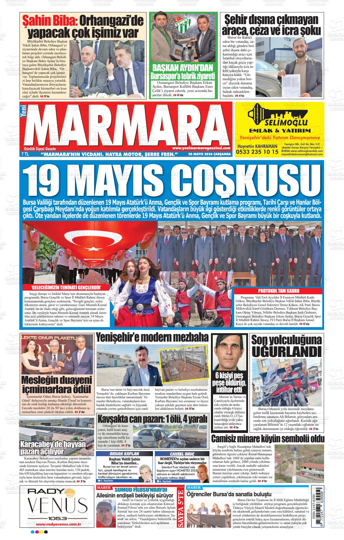 Bursa Yenimarmara 20.05.2026