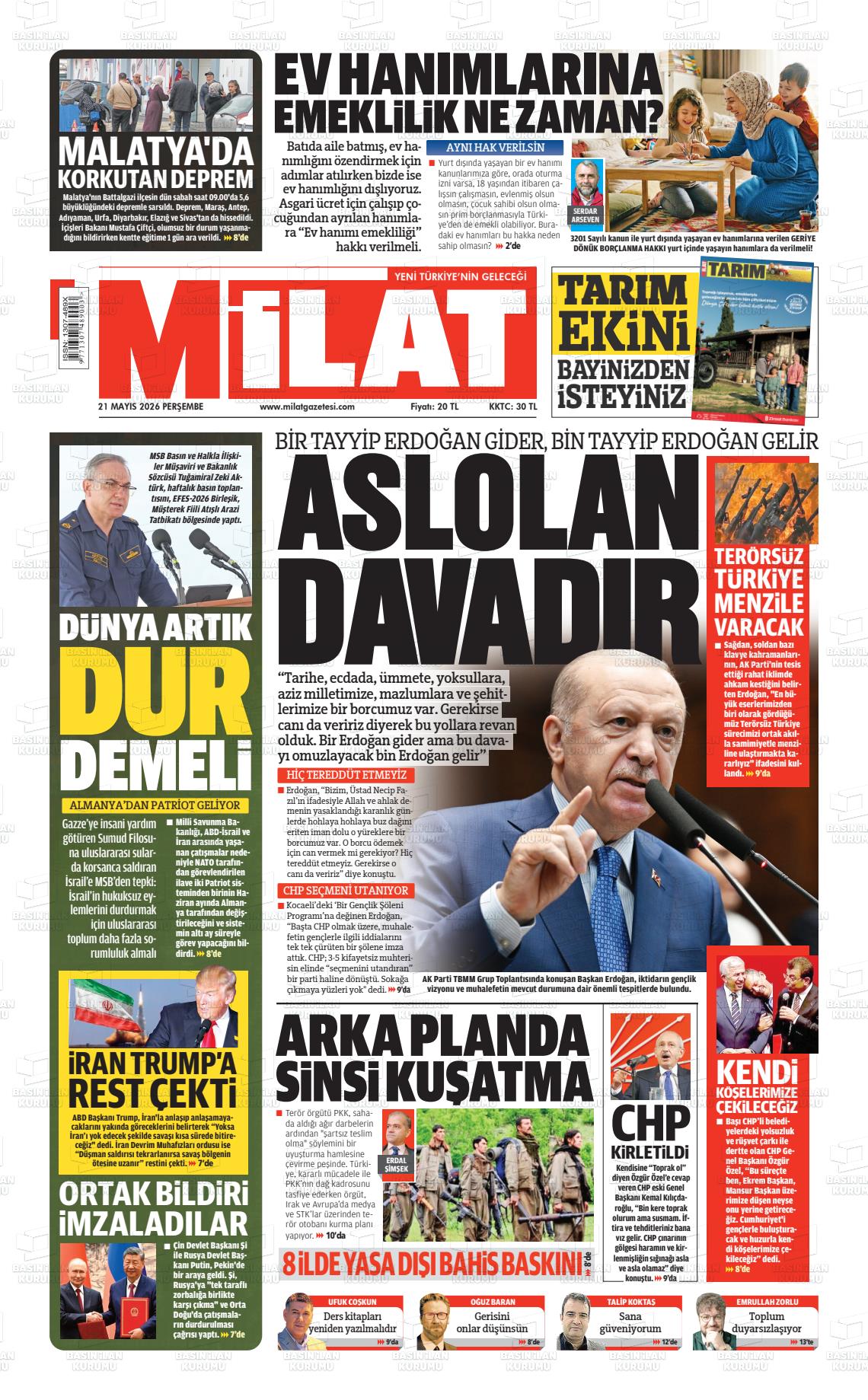 Milat Gazetesi 21.05.2026