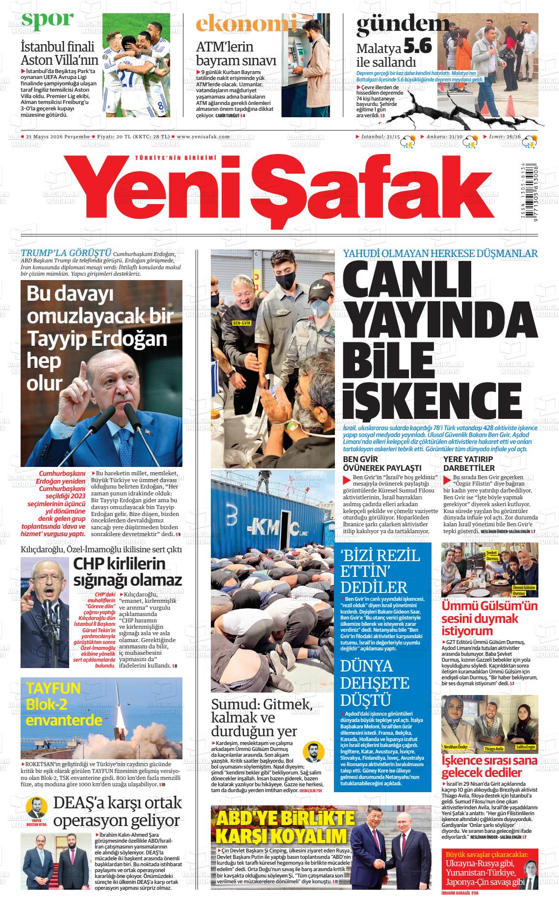Yeni Şafak Gazetesi 21.05.2026