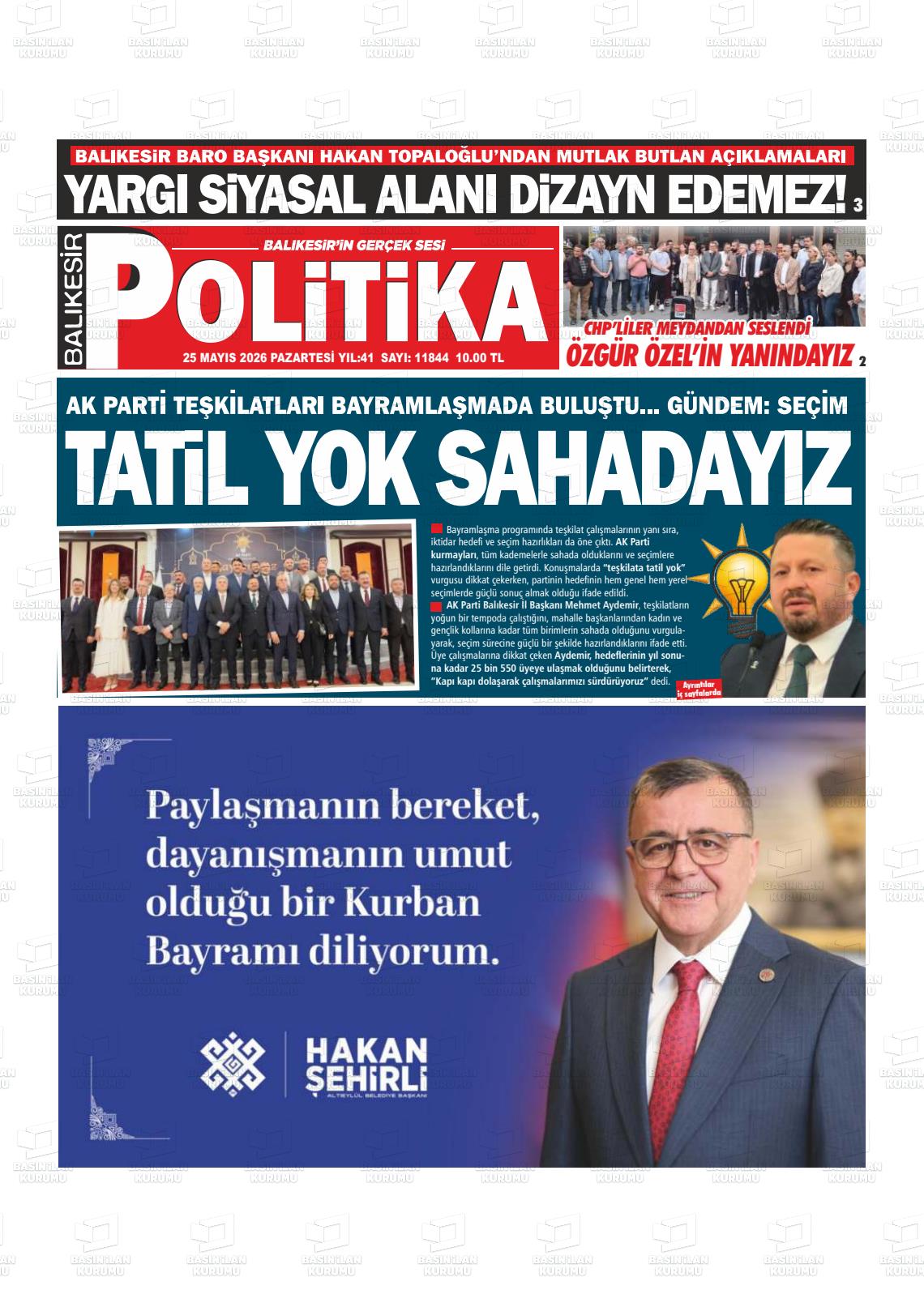 Balikesir Politika 25.05.2026