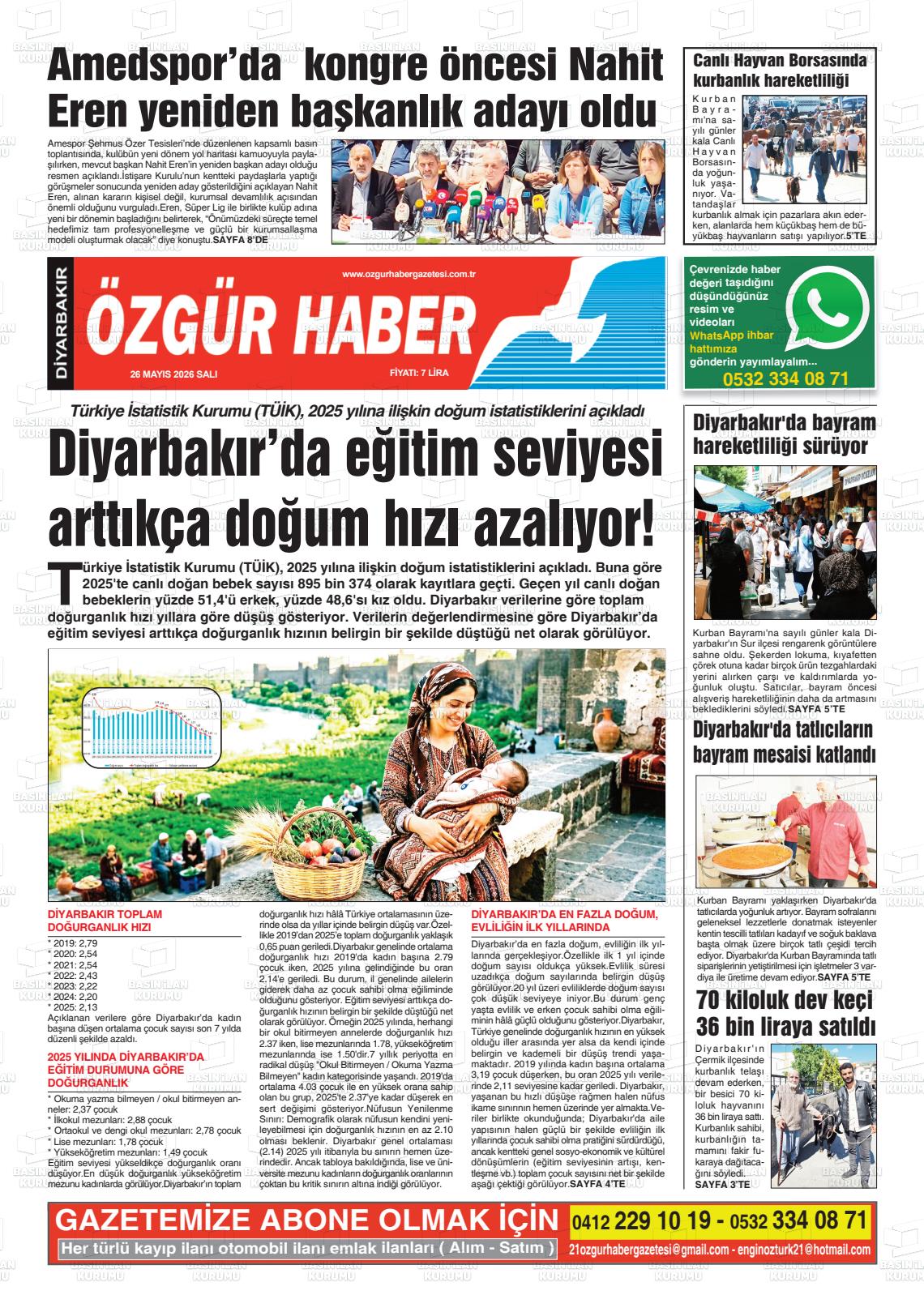 Diyarbakir Ozgurhaber 26.05.2026