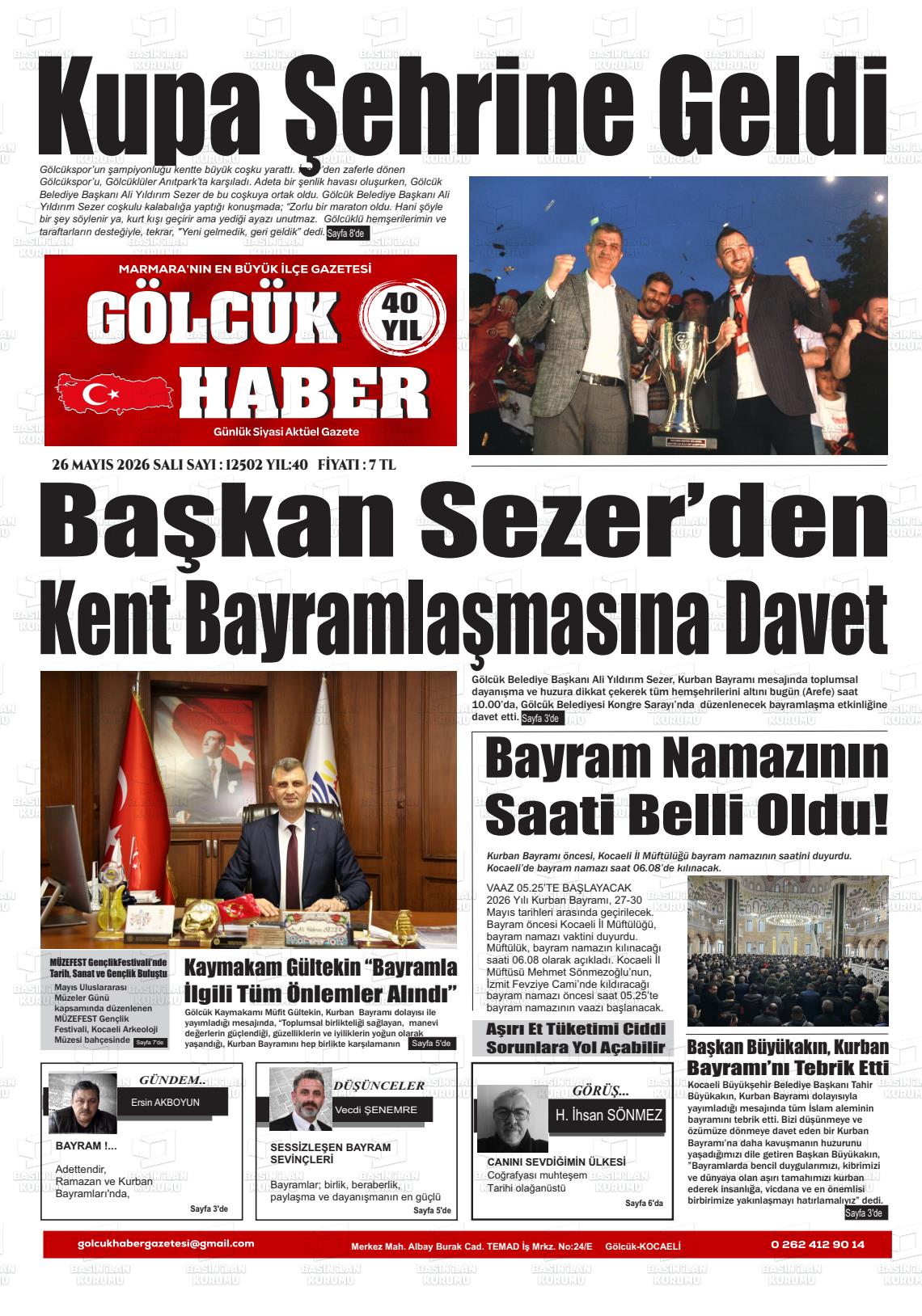 Kocaeli Golcukhaber 26.05.2026